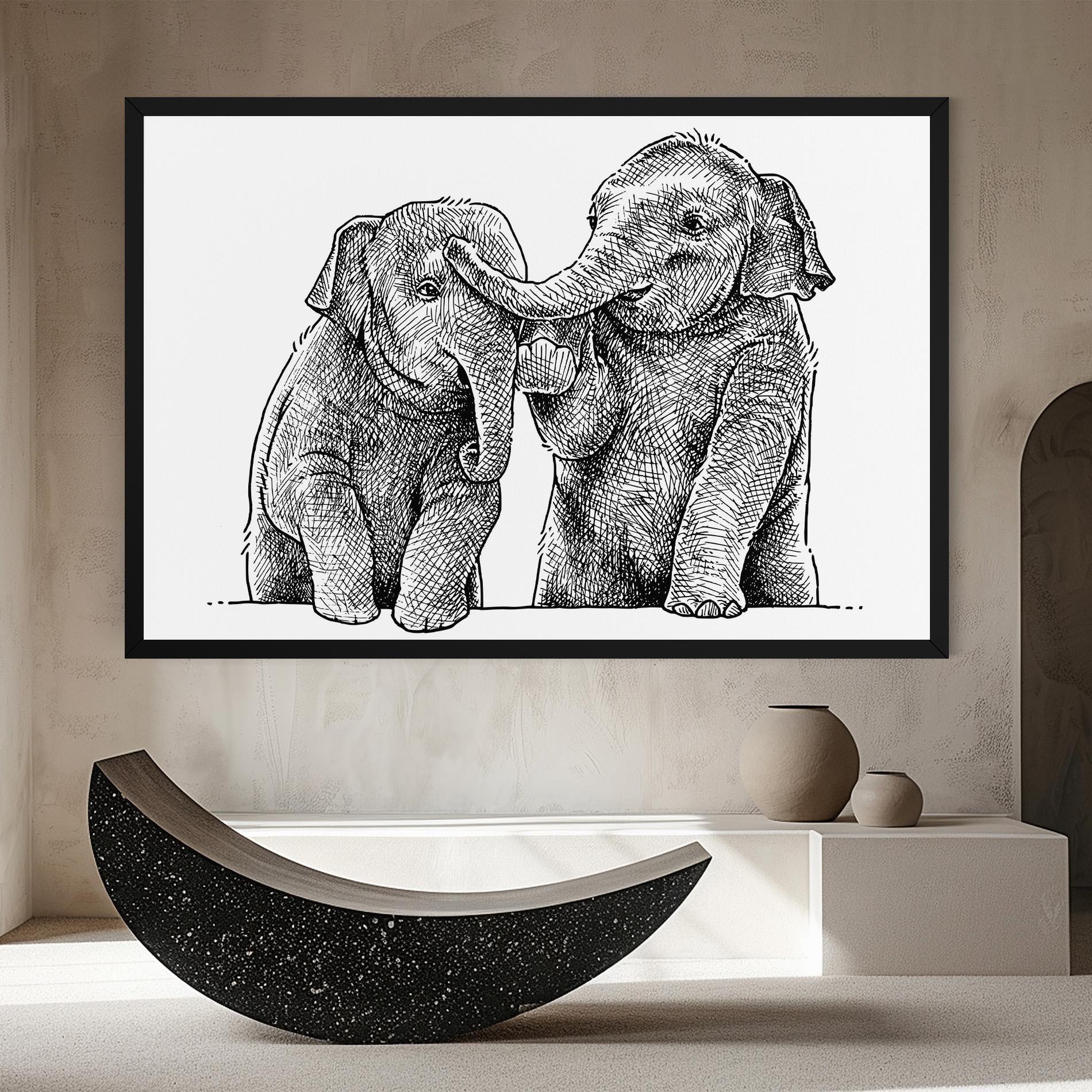 Leinwandbild Baby Elephants mockup 8