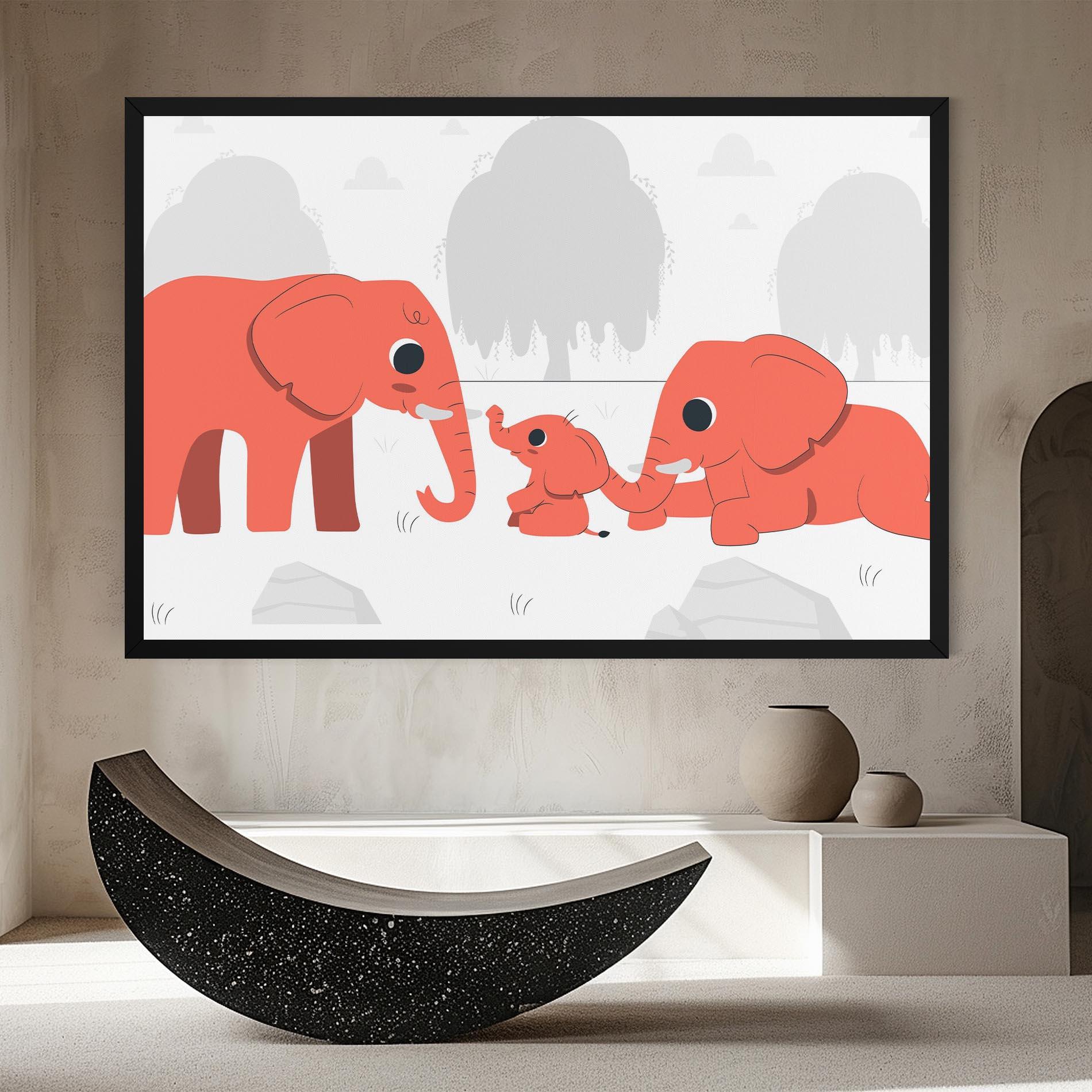 Leinwandbild Orange Elephant mockup 8