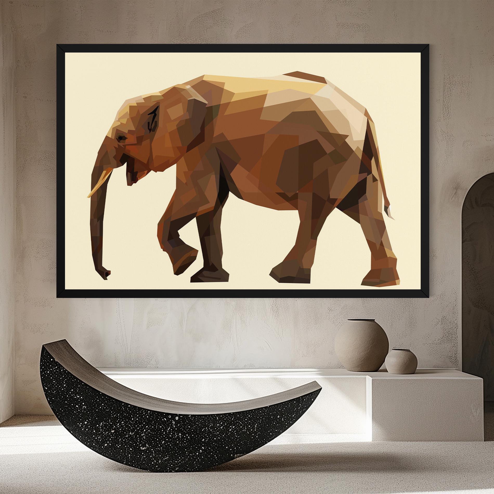 Leinwandbild Walking Elephant Cream mockup 8