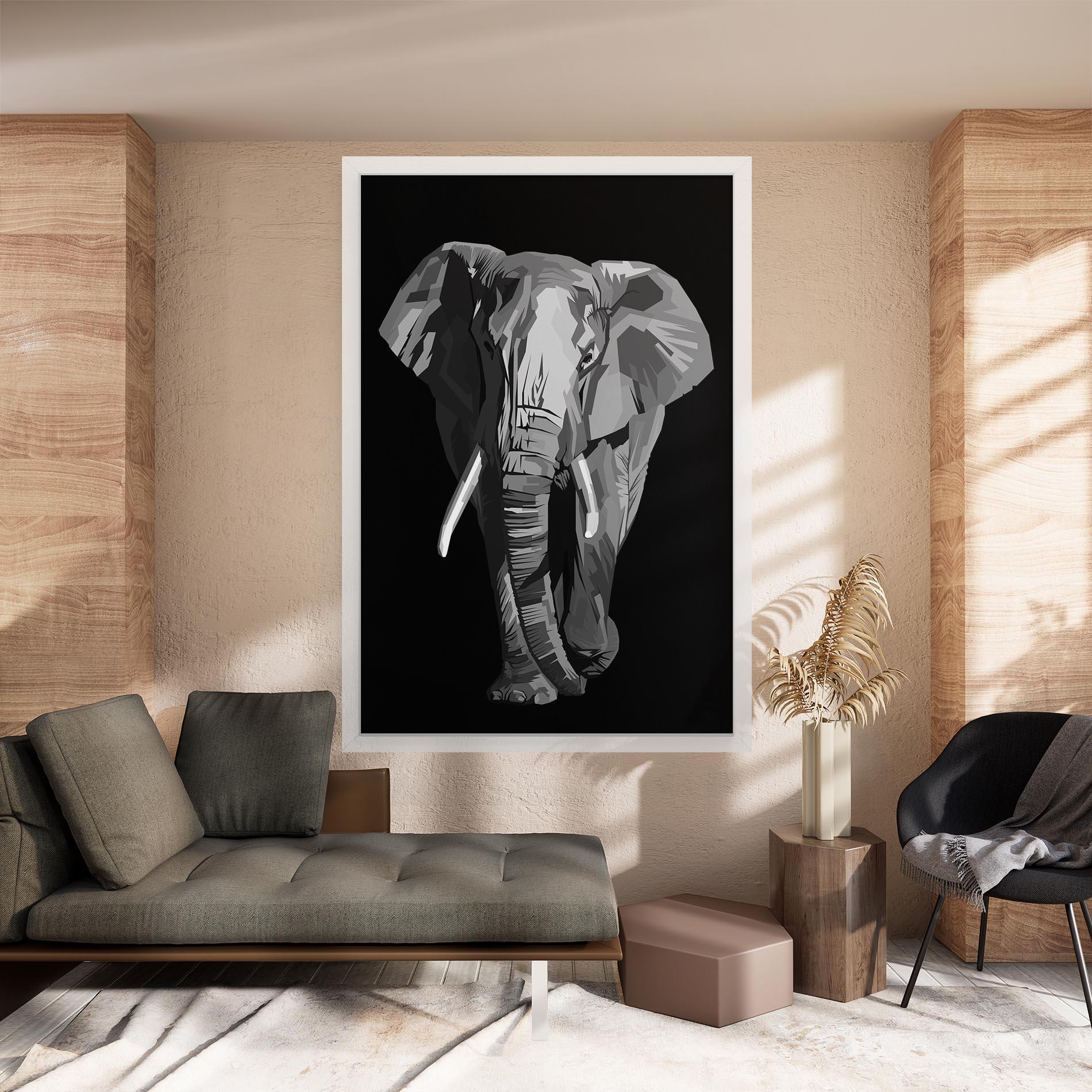 Leinwandbild Beautiful Grey Elephant mockup 8