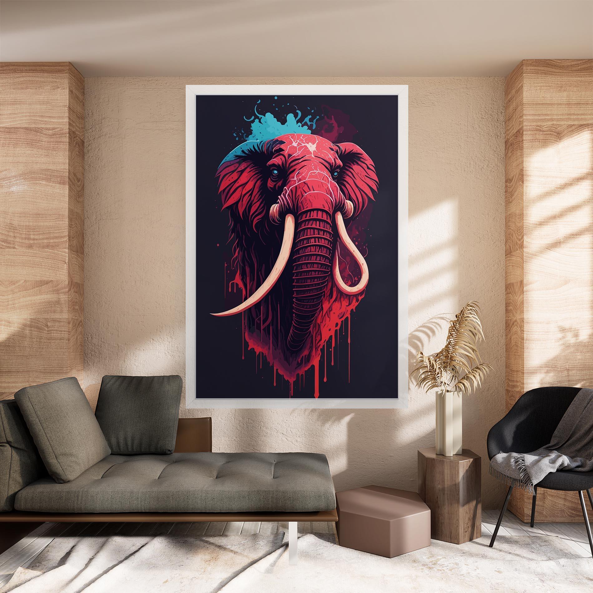Leinwandbild Blue Red Elephant mockup 8
