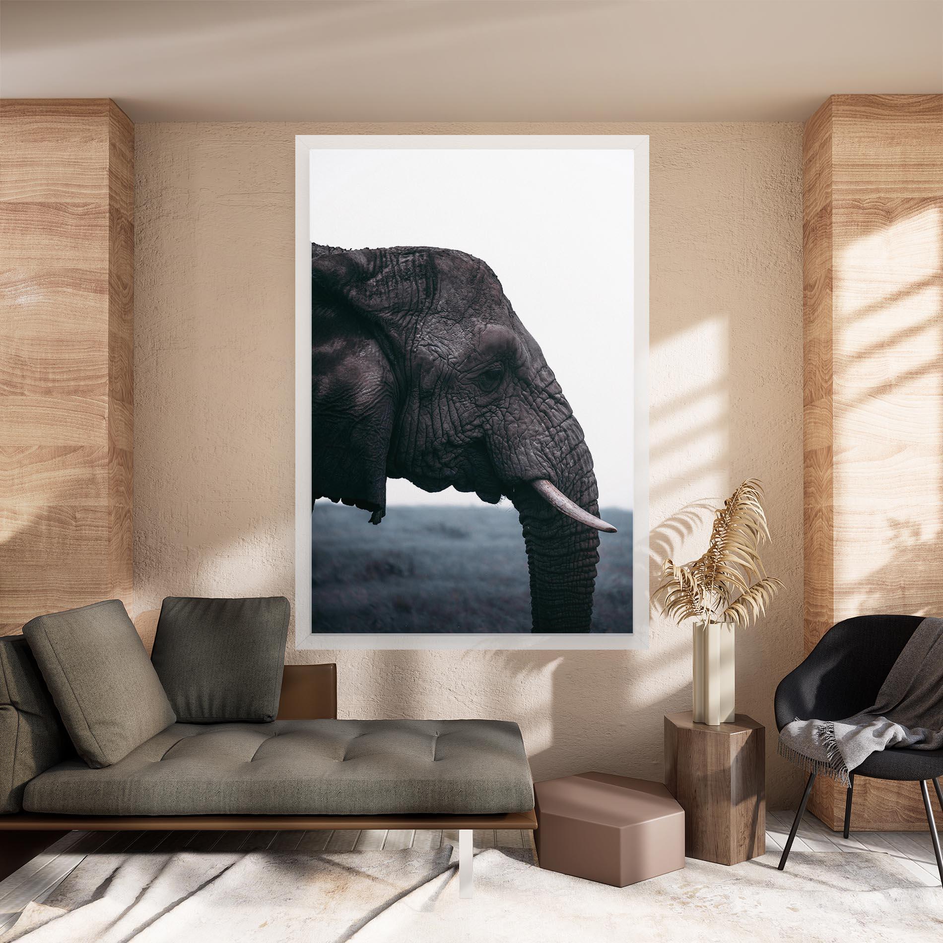 Leinwandbild Close Grey Eelephant mockup 8