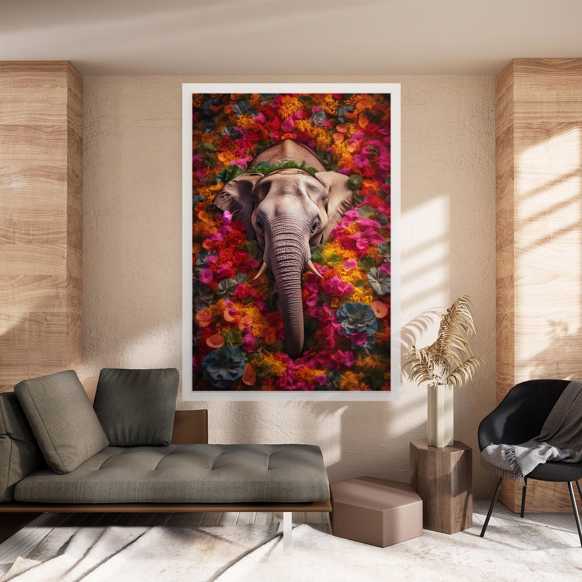 Leinwandbild Flower Elephant mockup 8