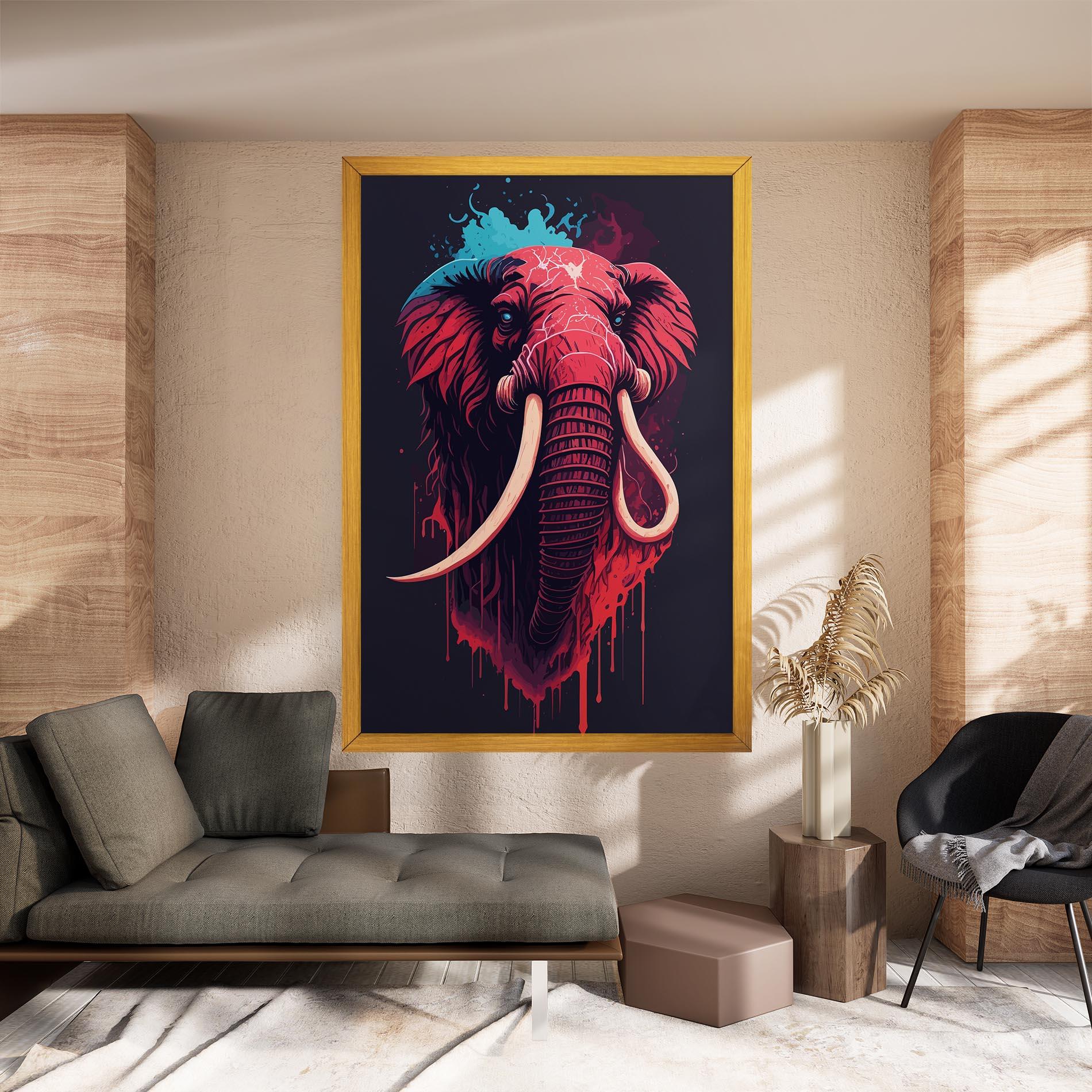 Leinwandbild Blue Red Elephant mockup 8