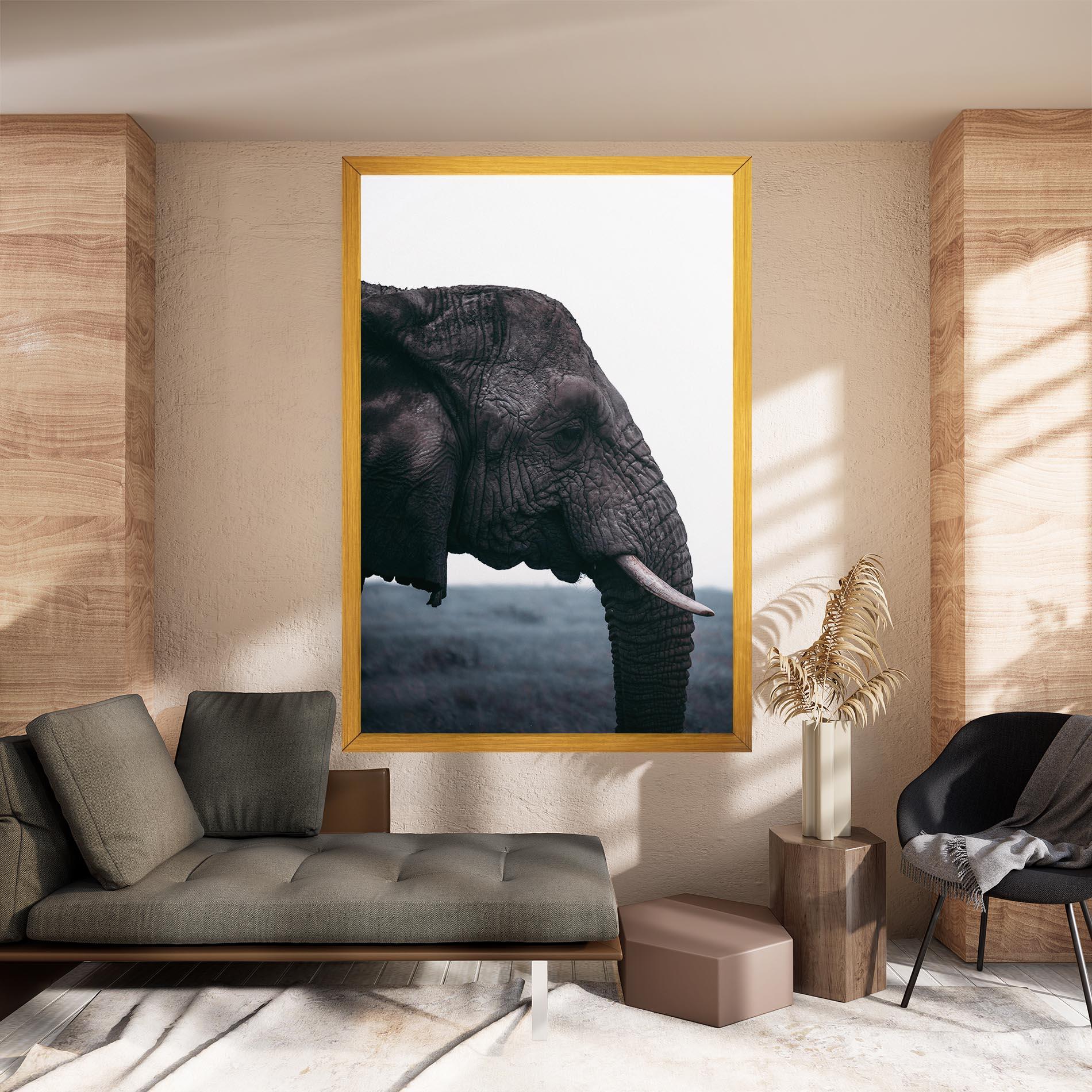 Leinwandbild Close Grey Eelephant mockup 8
