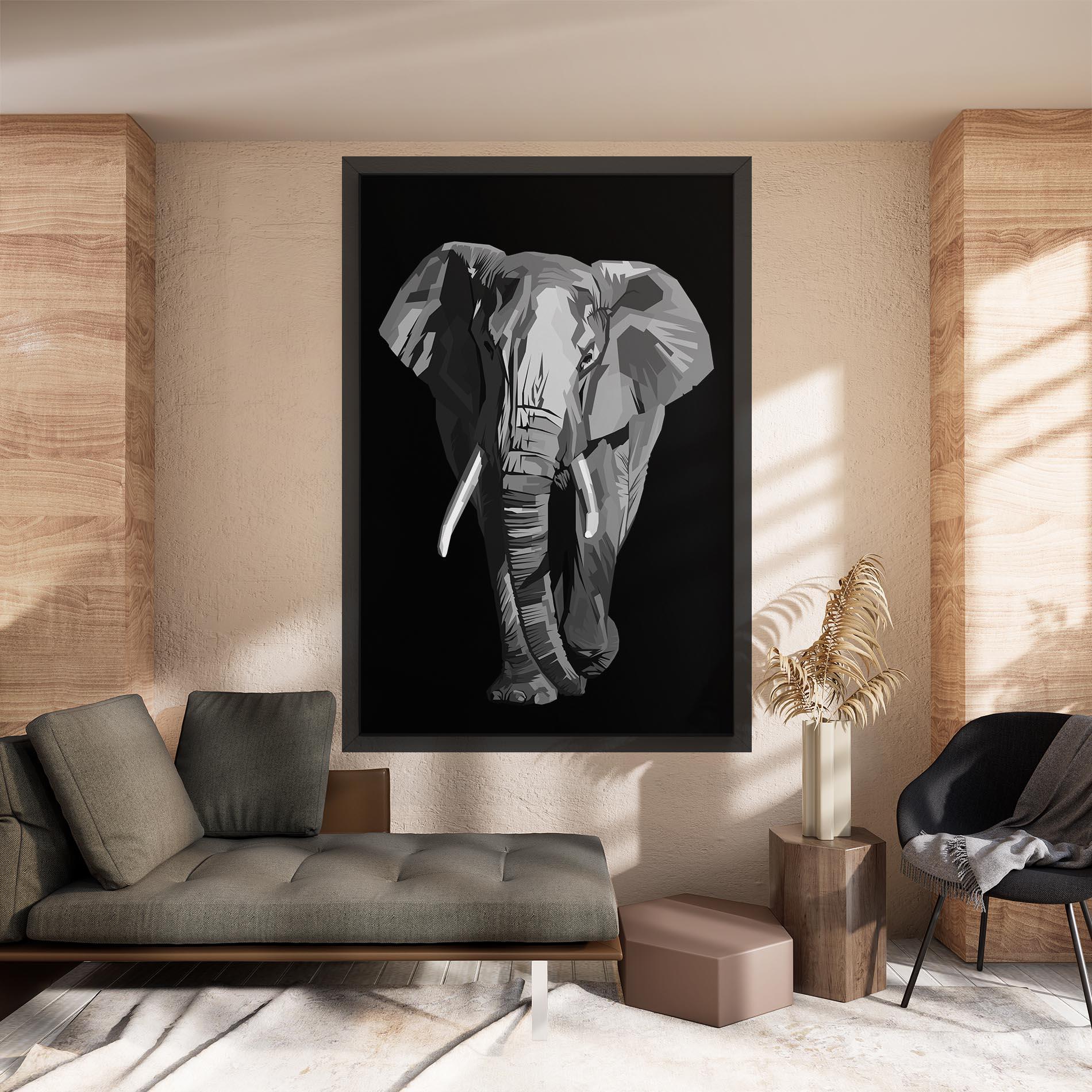 Leinwandbild Beautiful Grey Elephant mockup 8