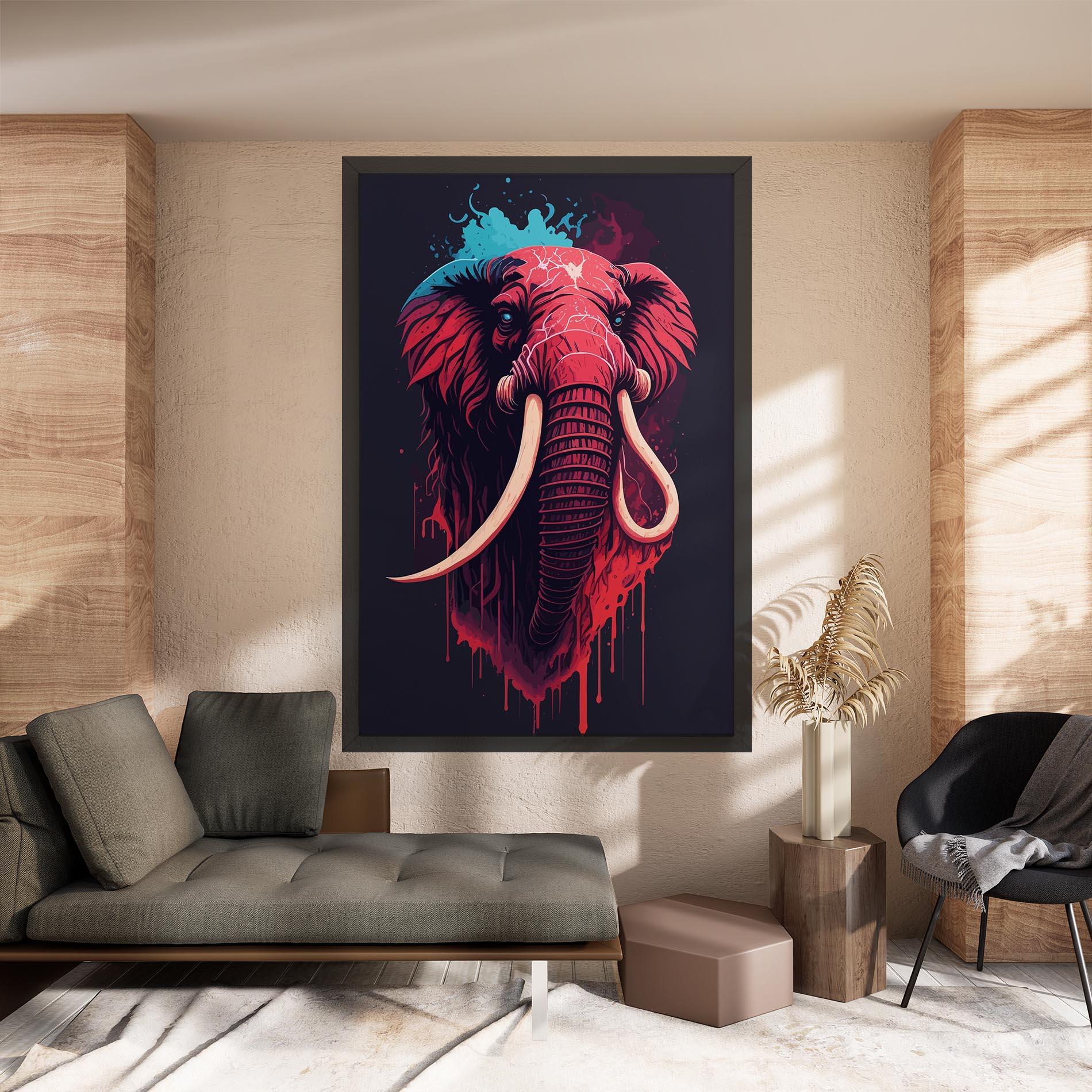 Leinwandbild Blue Red Elephant mockup 8