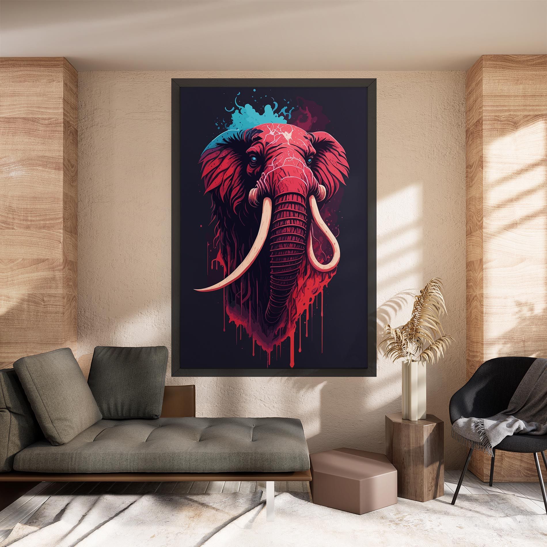 Blue Red Elephant mockup 8