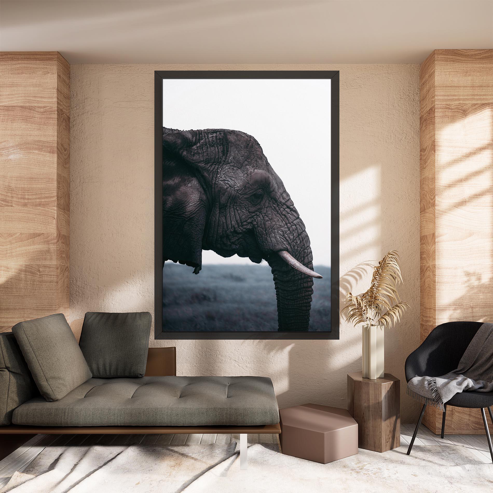 Leinwandbild Close Grey Eelephant mockup 8