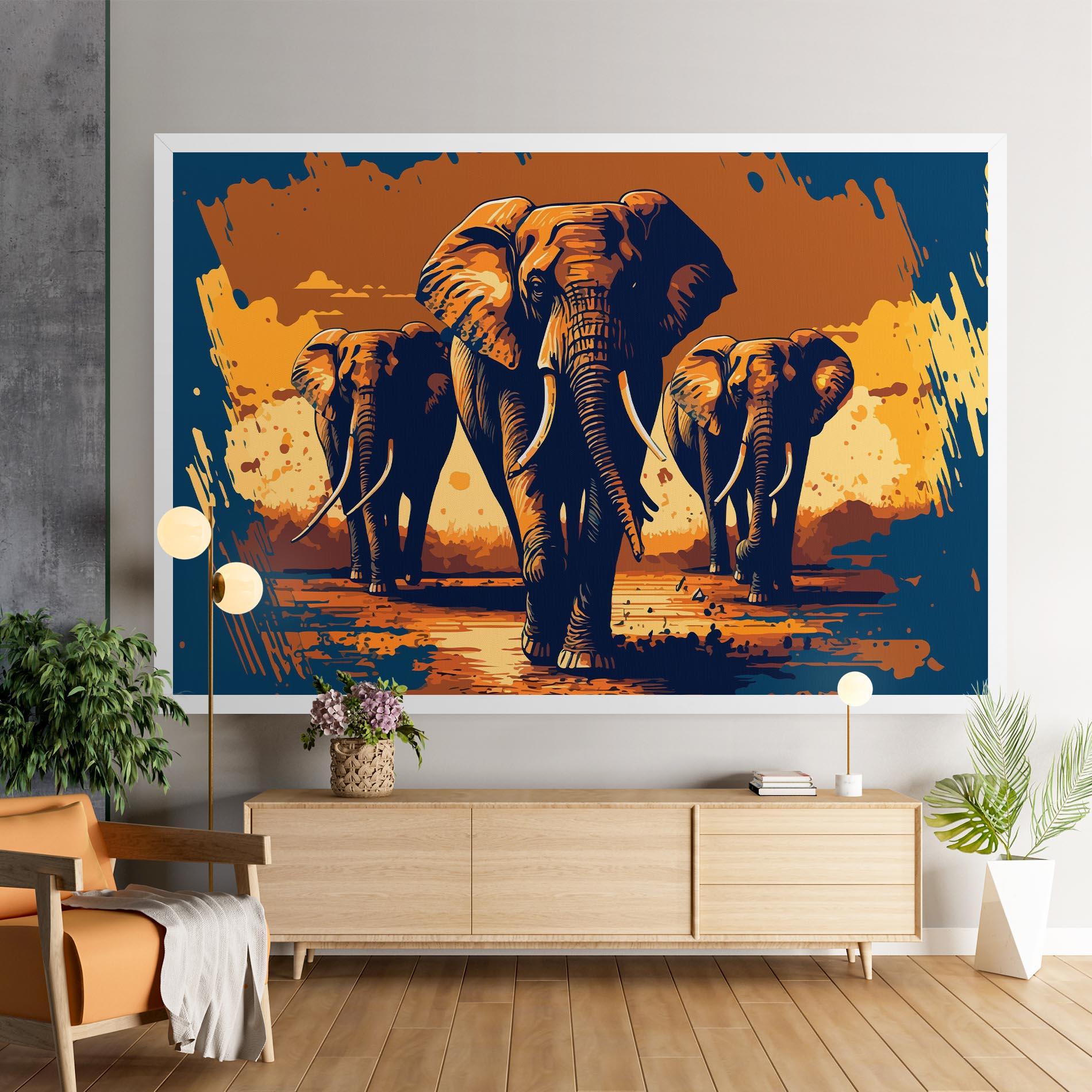 Leinwandbild 3 Elephants mockup 9