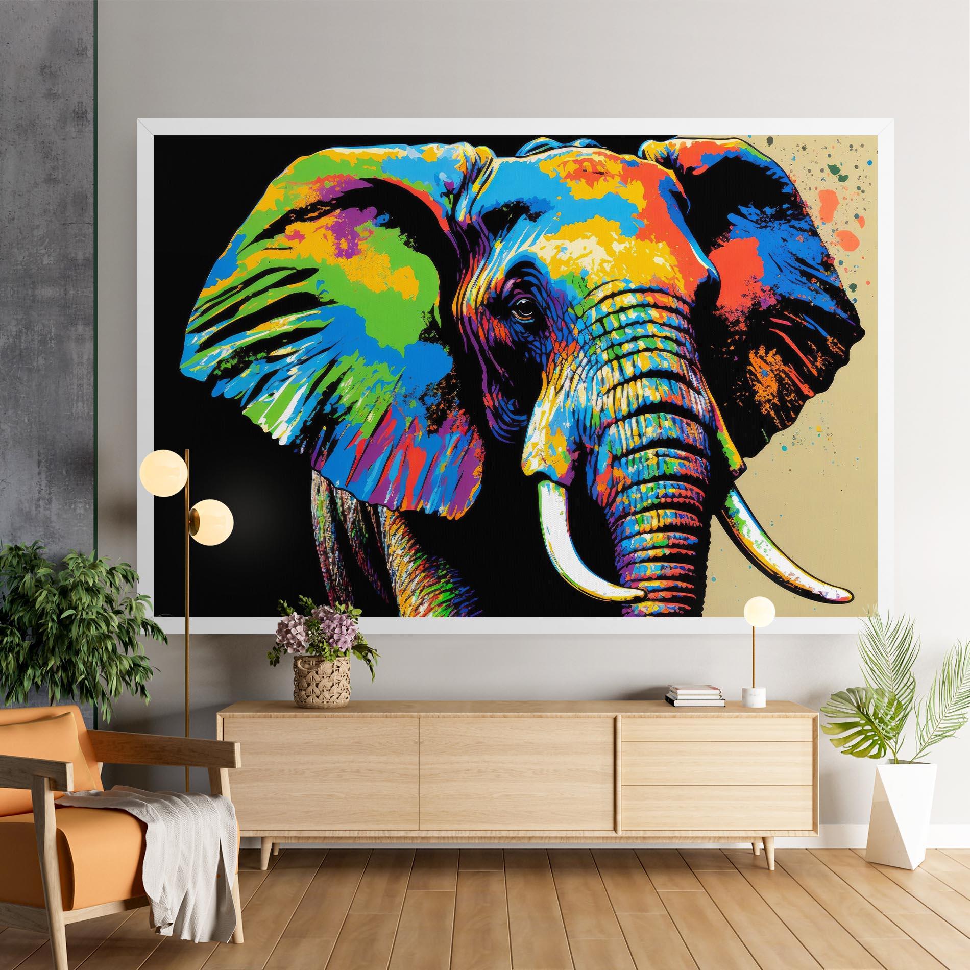 Leinwandbild Elephant Portrait mockup 9
