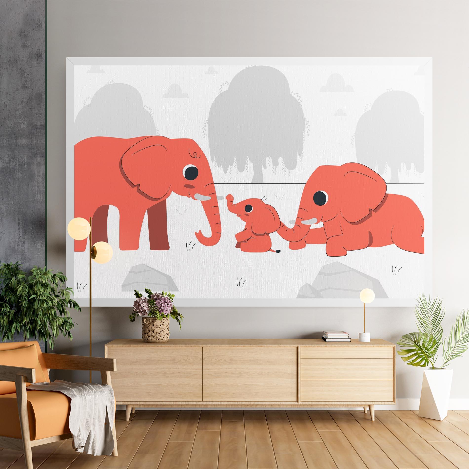 Leinwandbild Orange Elephant mockup 9