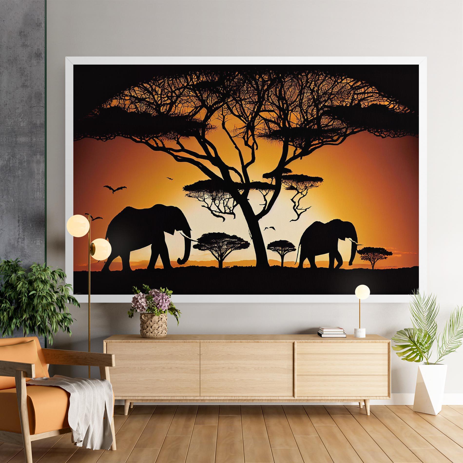 Leinwandbild Sunset Silhouette mockup 9