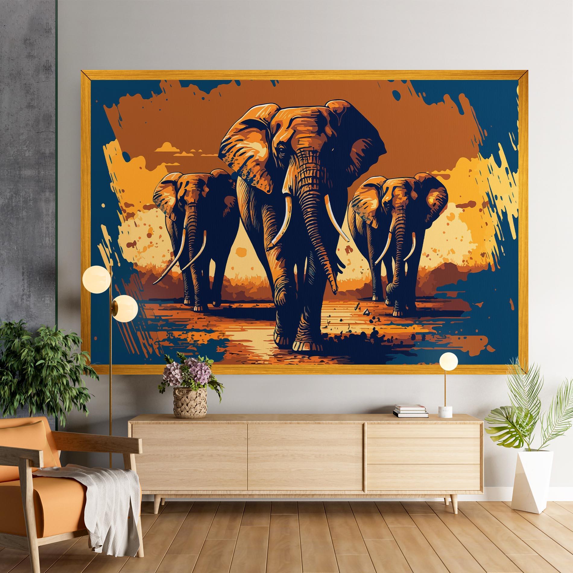 Leinwandbild 3 Elephants mockup 9