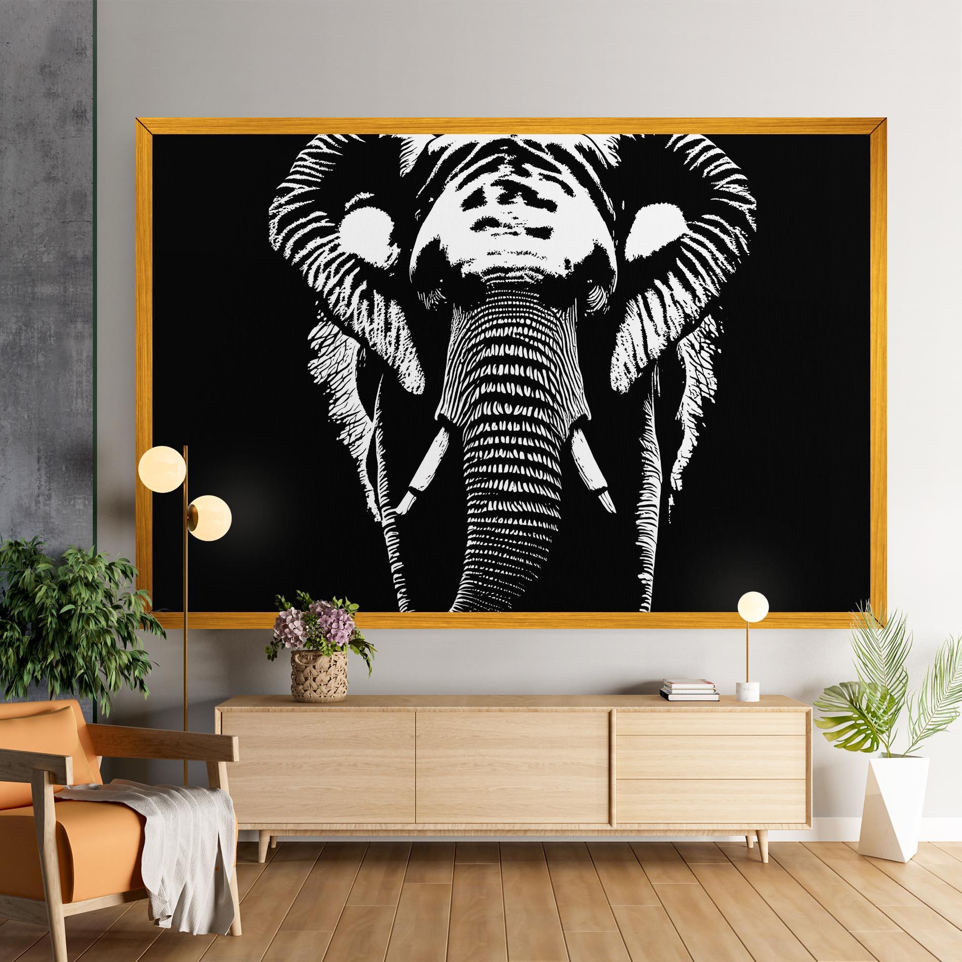 Leinwandbild Elephant Drawing mockup 9