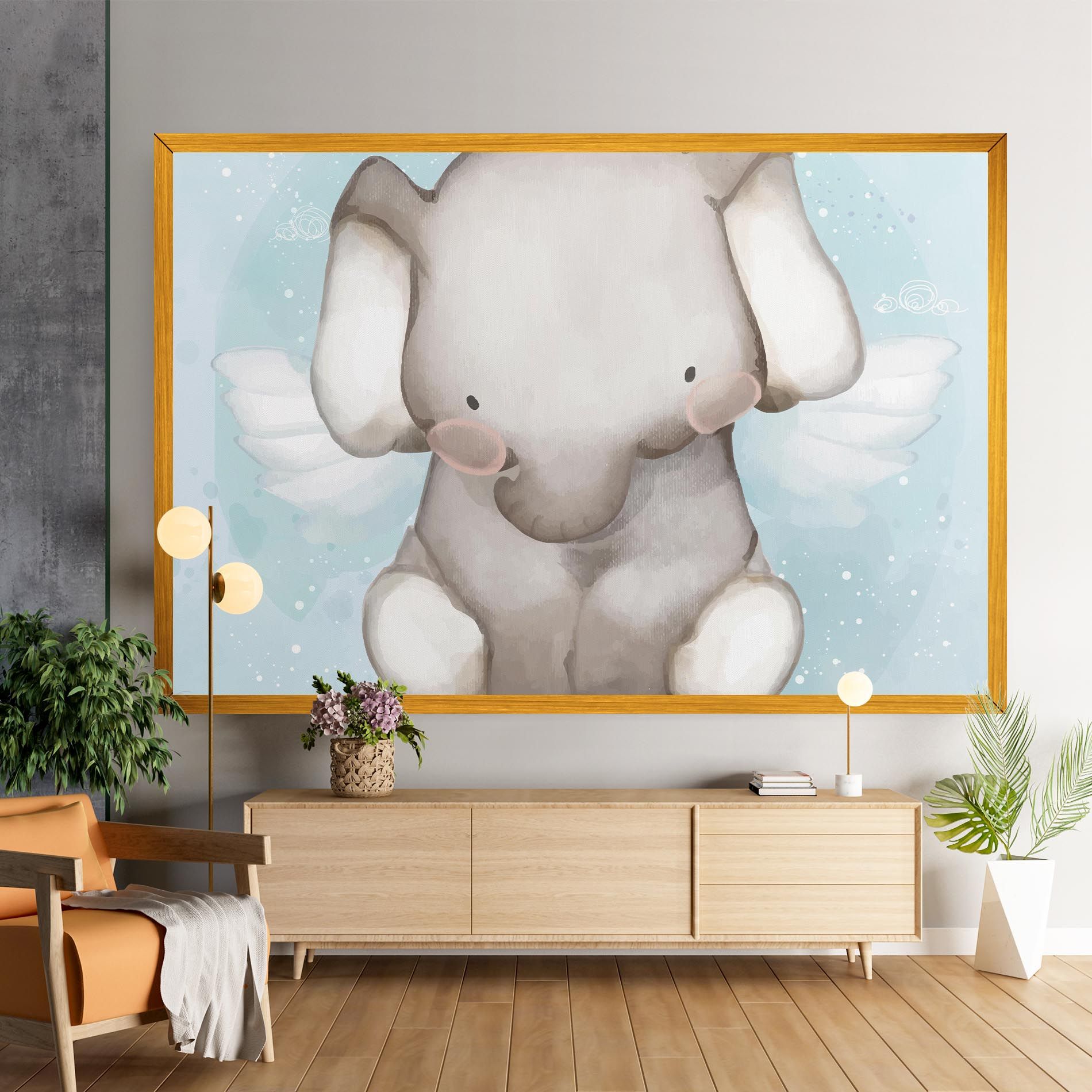 Elephant On Blue mockup 9