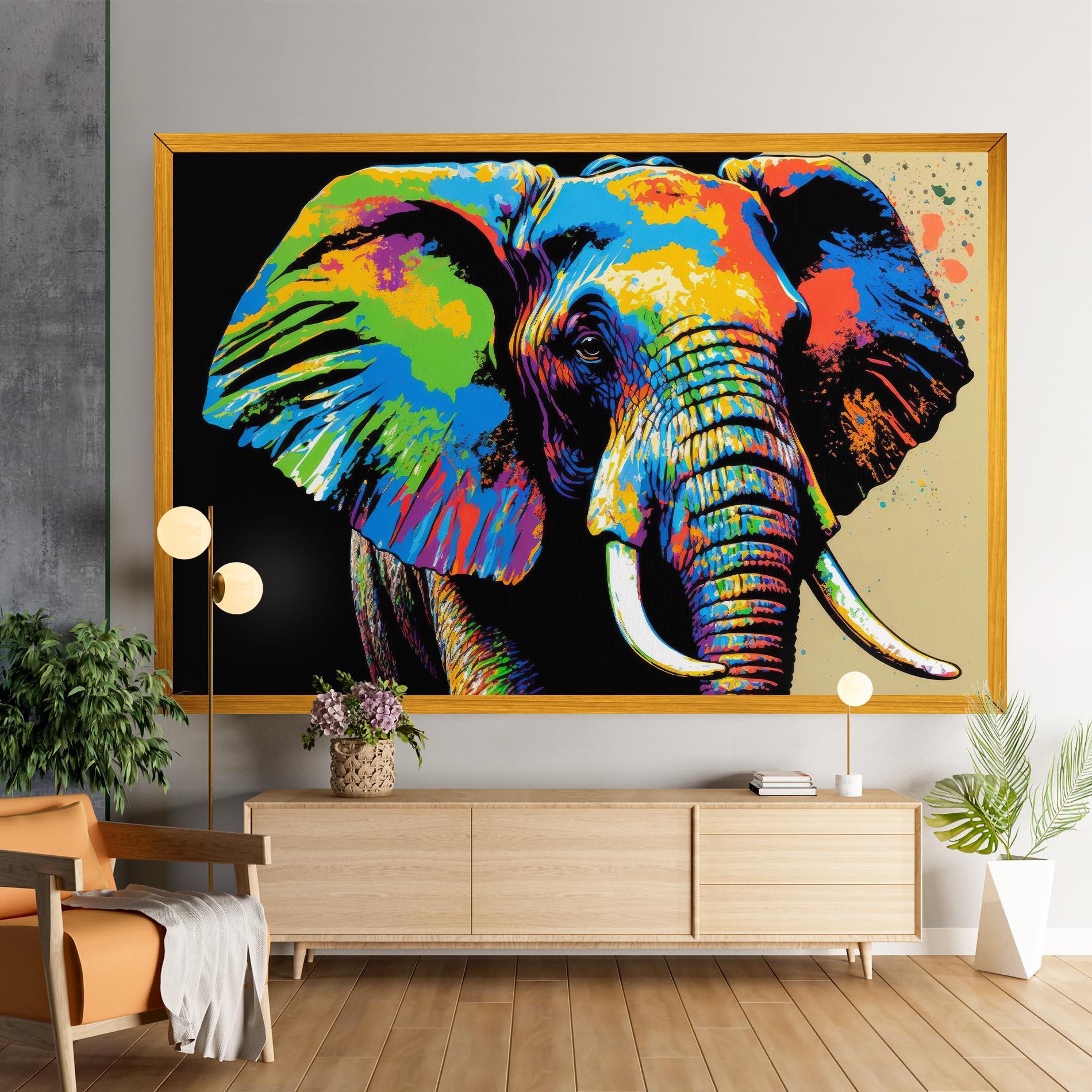 Leinwandbild Elephant Portrait mockup 9