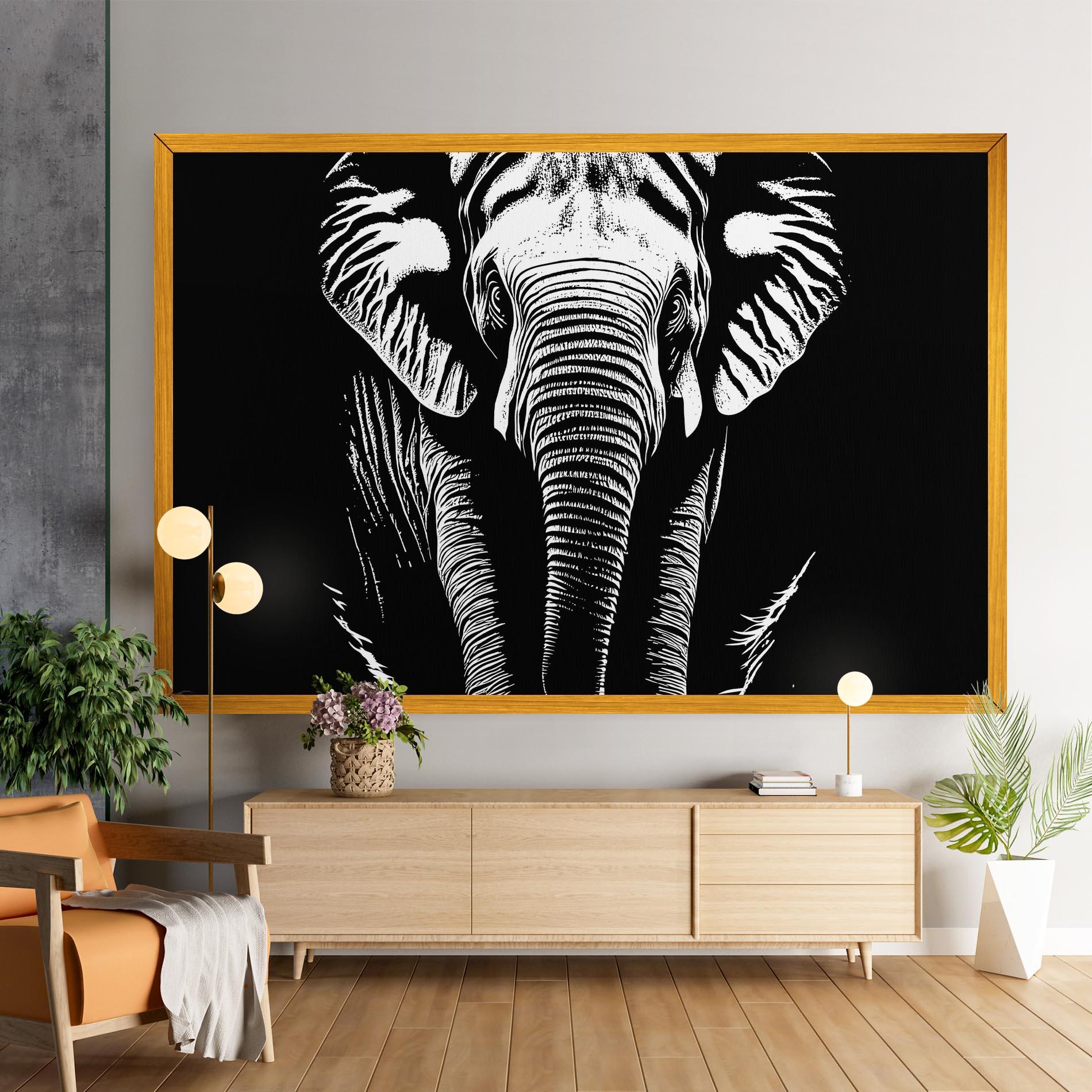 Leinwandbild Elephant White Head mockup 9