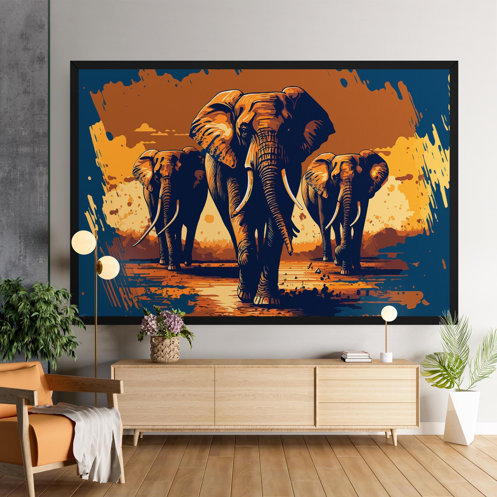 Leinwandbild 3 Elephants mockup 9