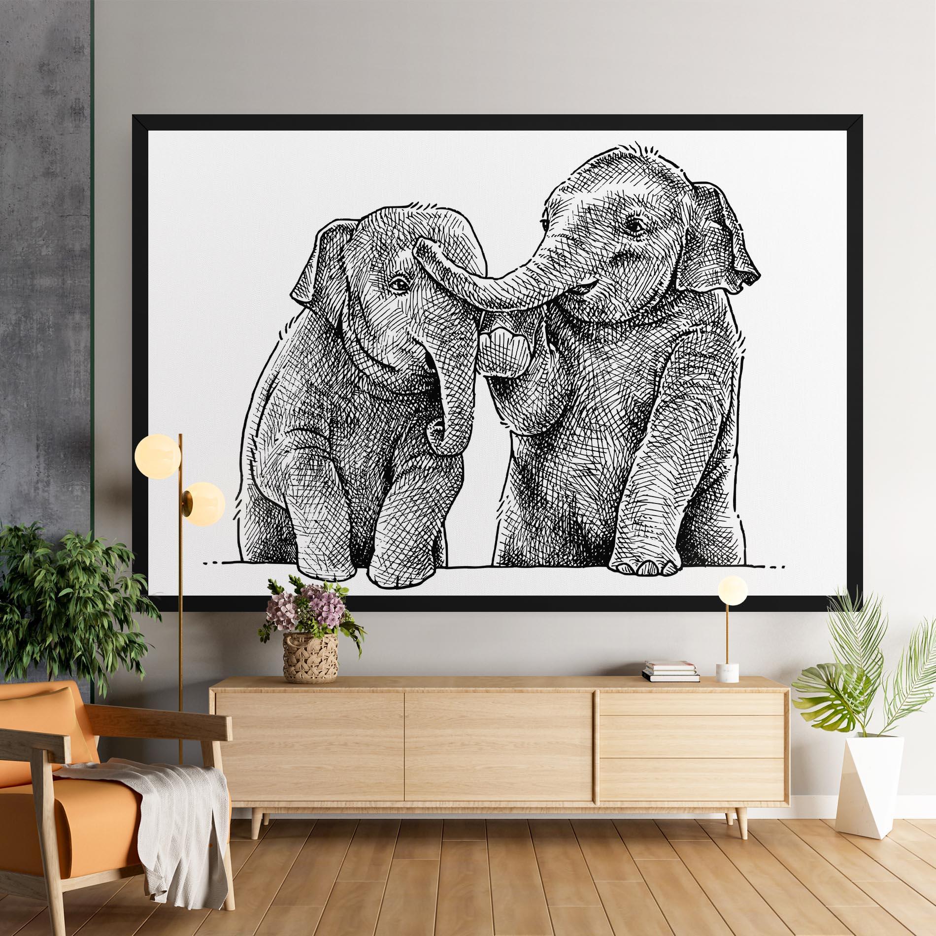 Leinwandbild Baby Elephants mockup 9