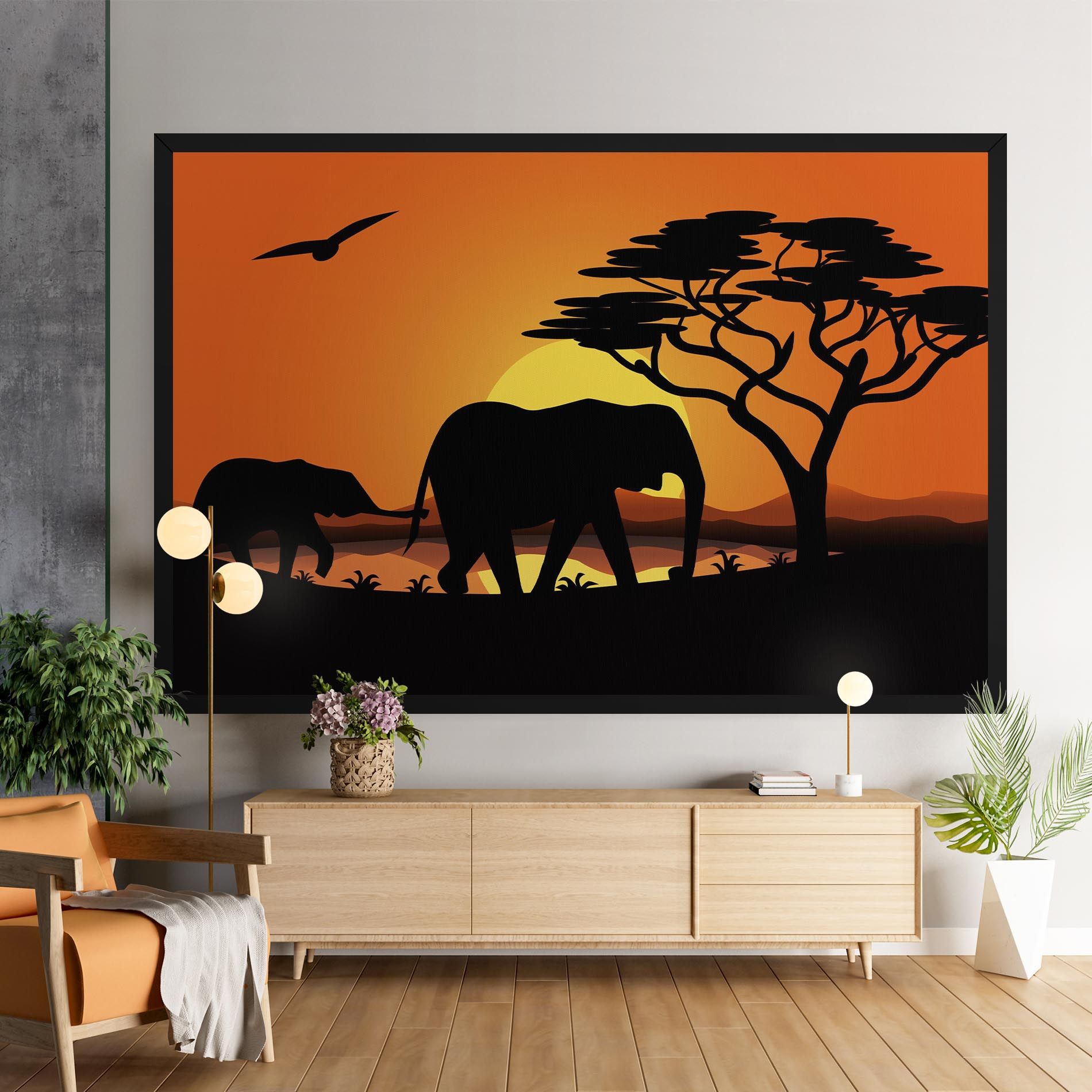 Elephant Sunset mockup 9