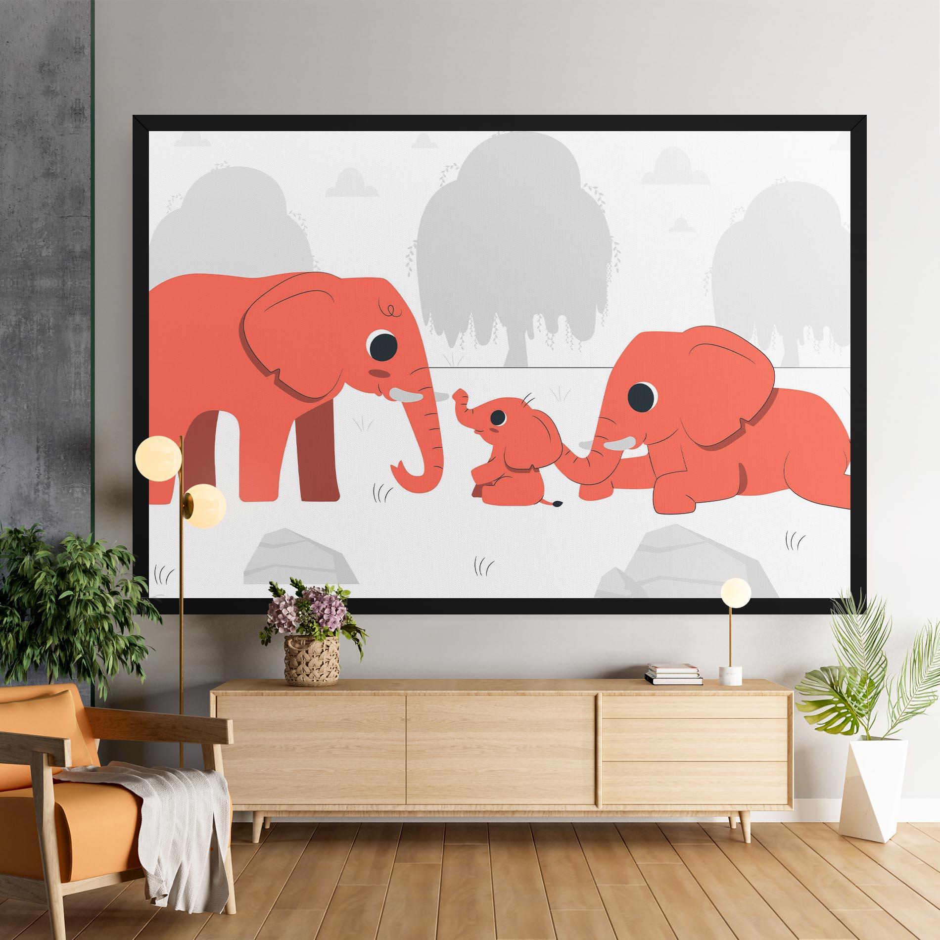 Leinwandbild Orange Elephant mockup 9
