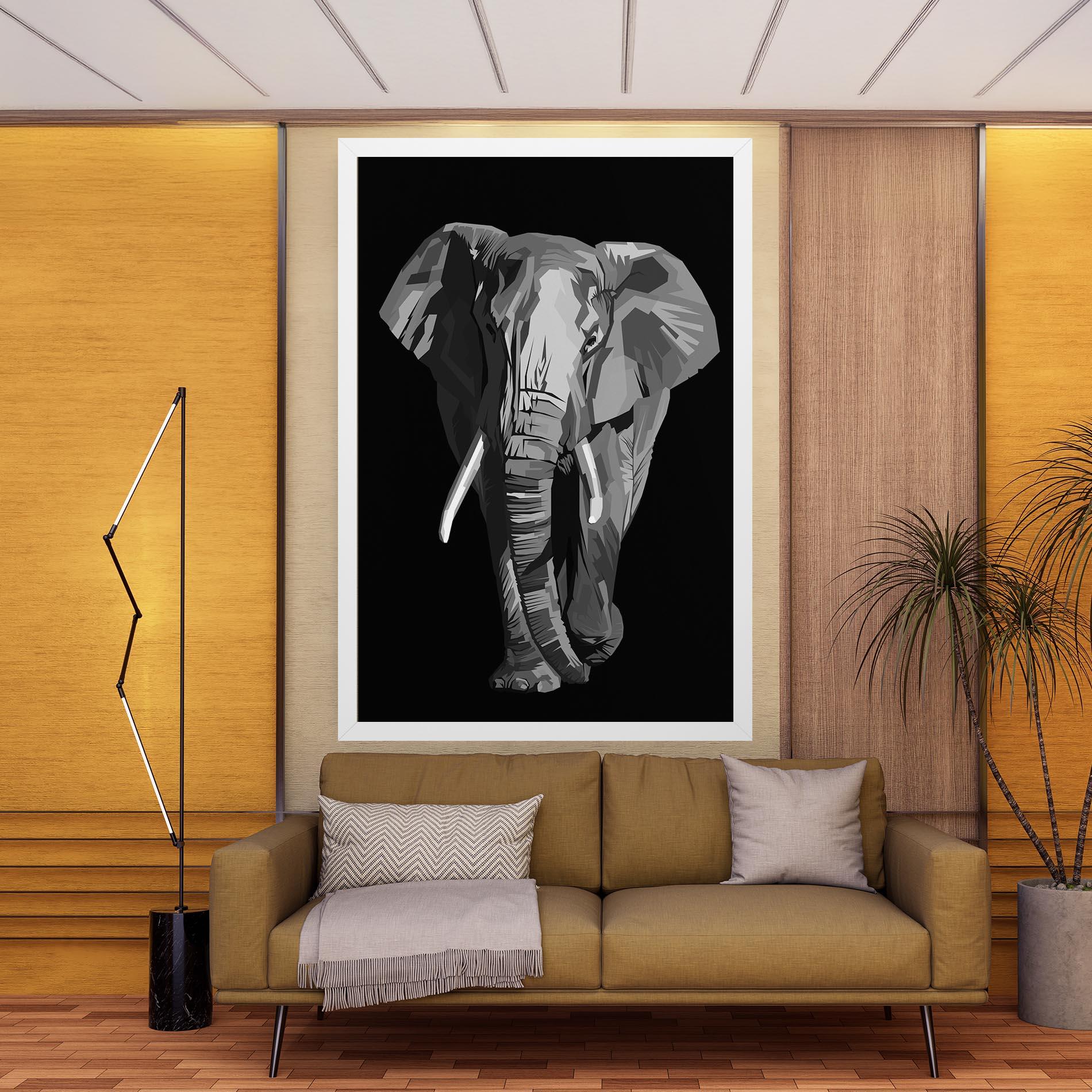 Leinwandbild Beautiful Grey Elephant mockup 9