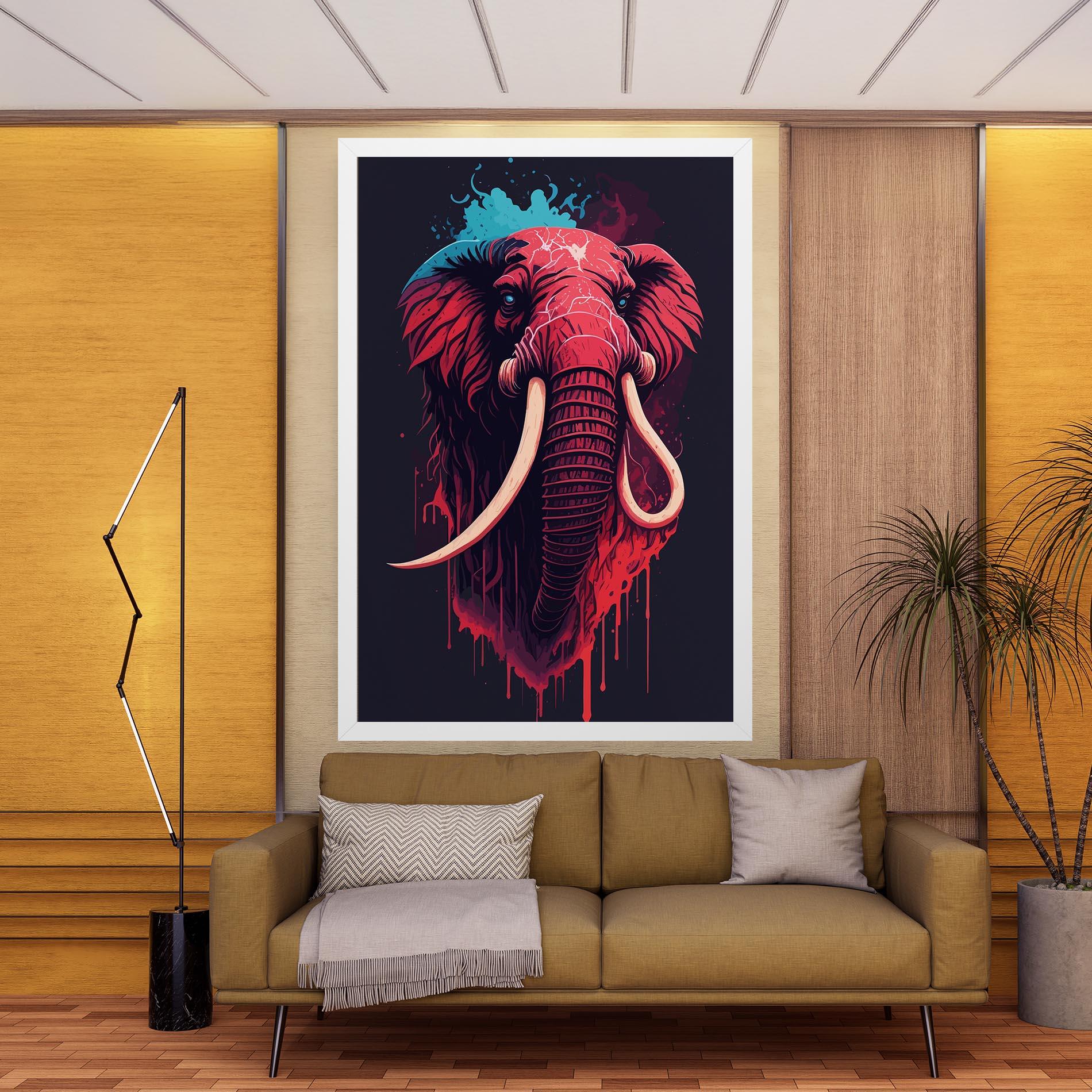 Leinwandbild Blue Red Elephant mockup 9