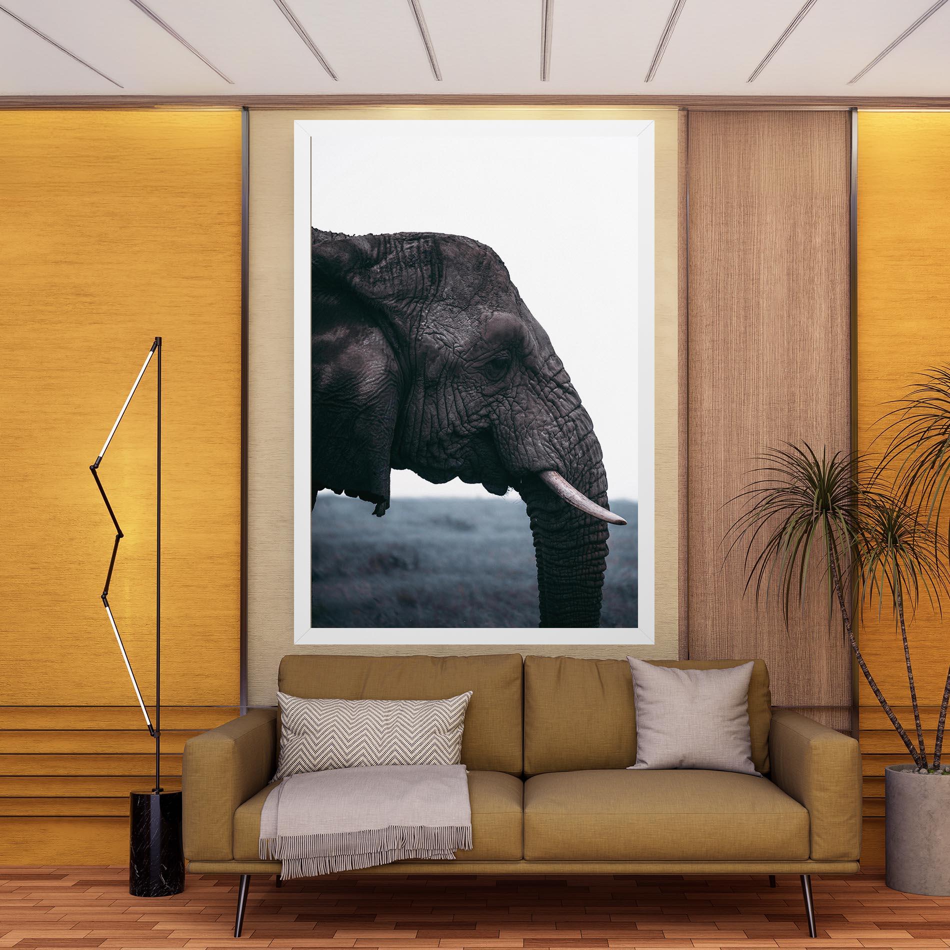 Leinwandbild Close Grey Eelephant mockup 9