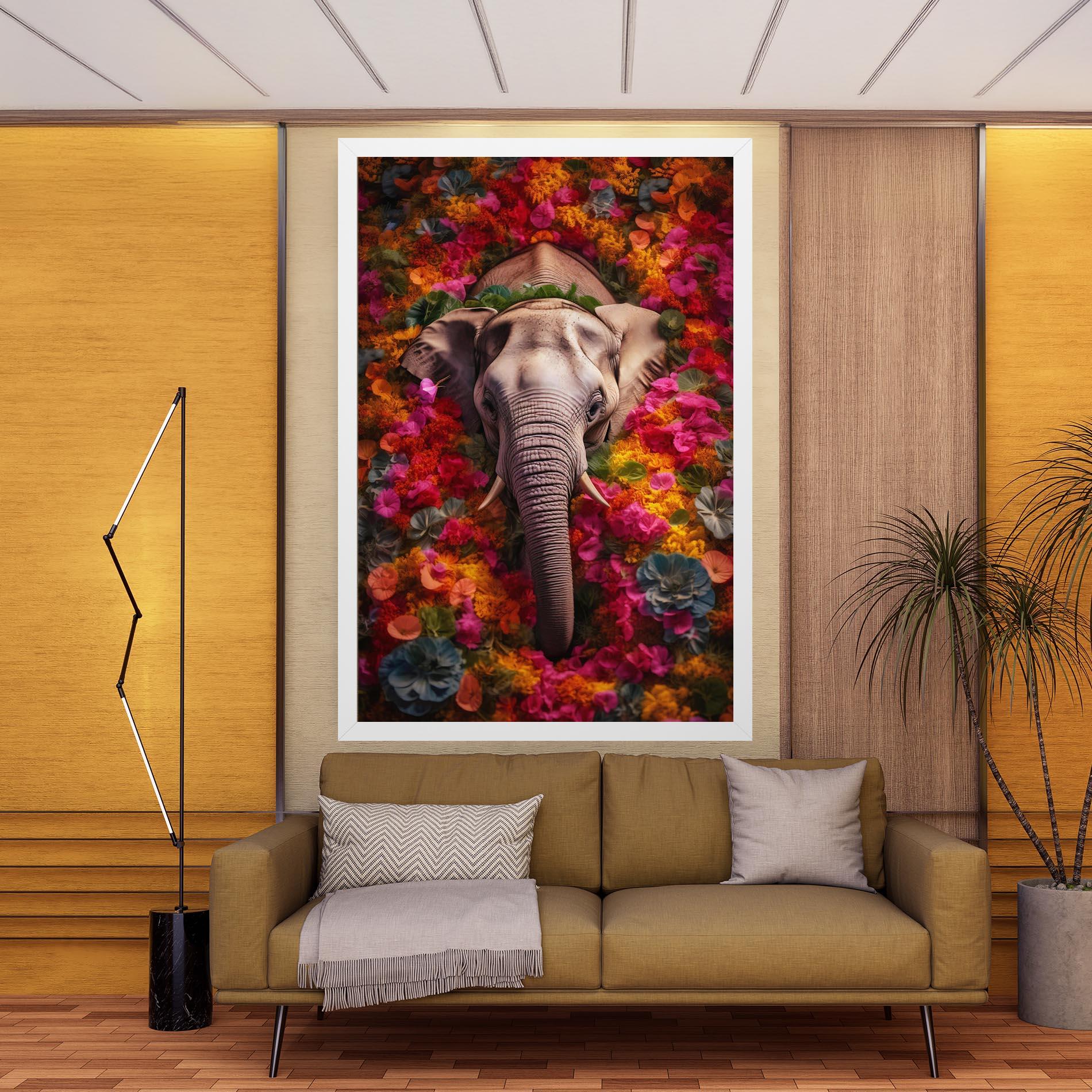 Leinwandbild Flower Elephant mockup 9