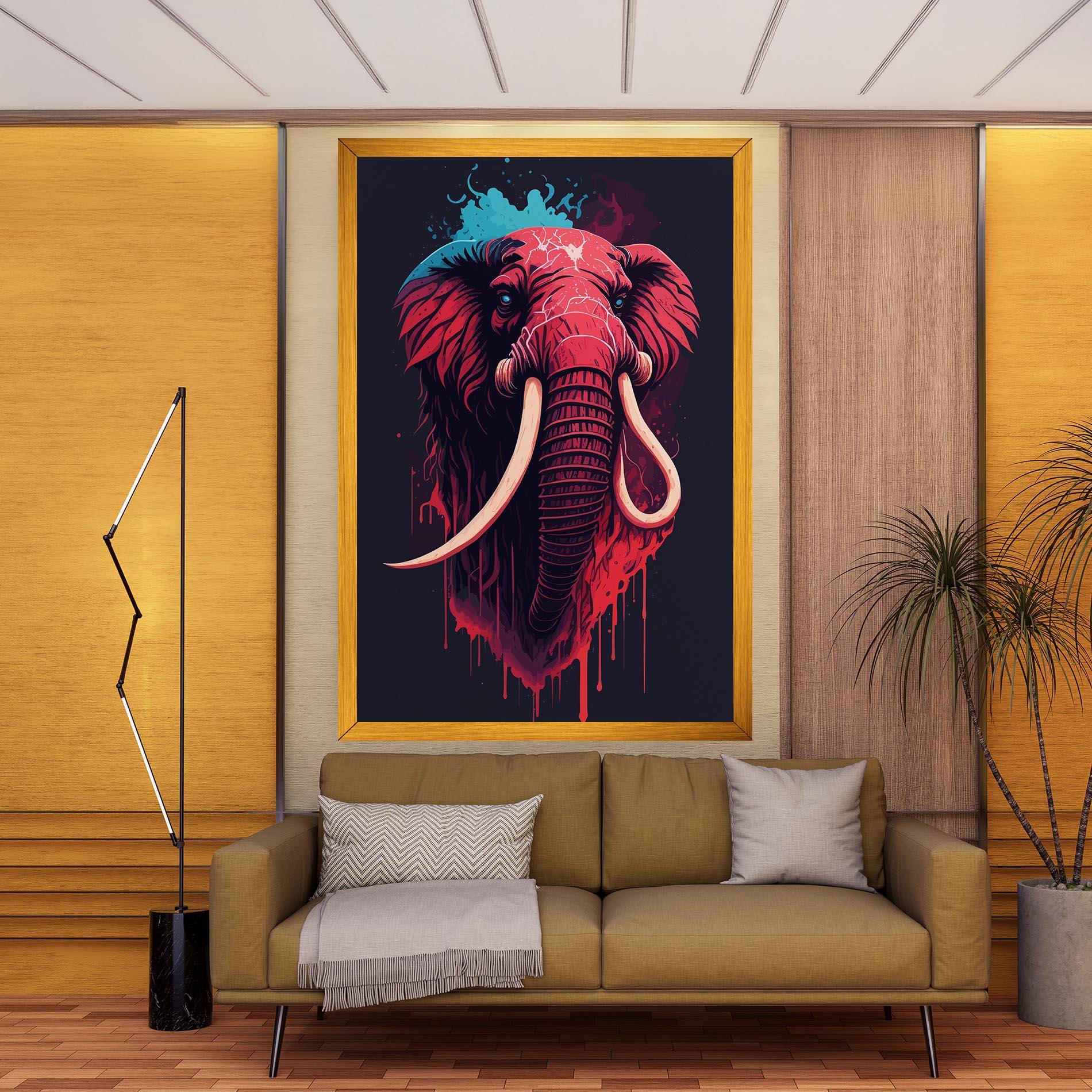 Leinwandbild Blue Red Elephant mockup 9