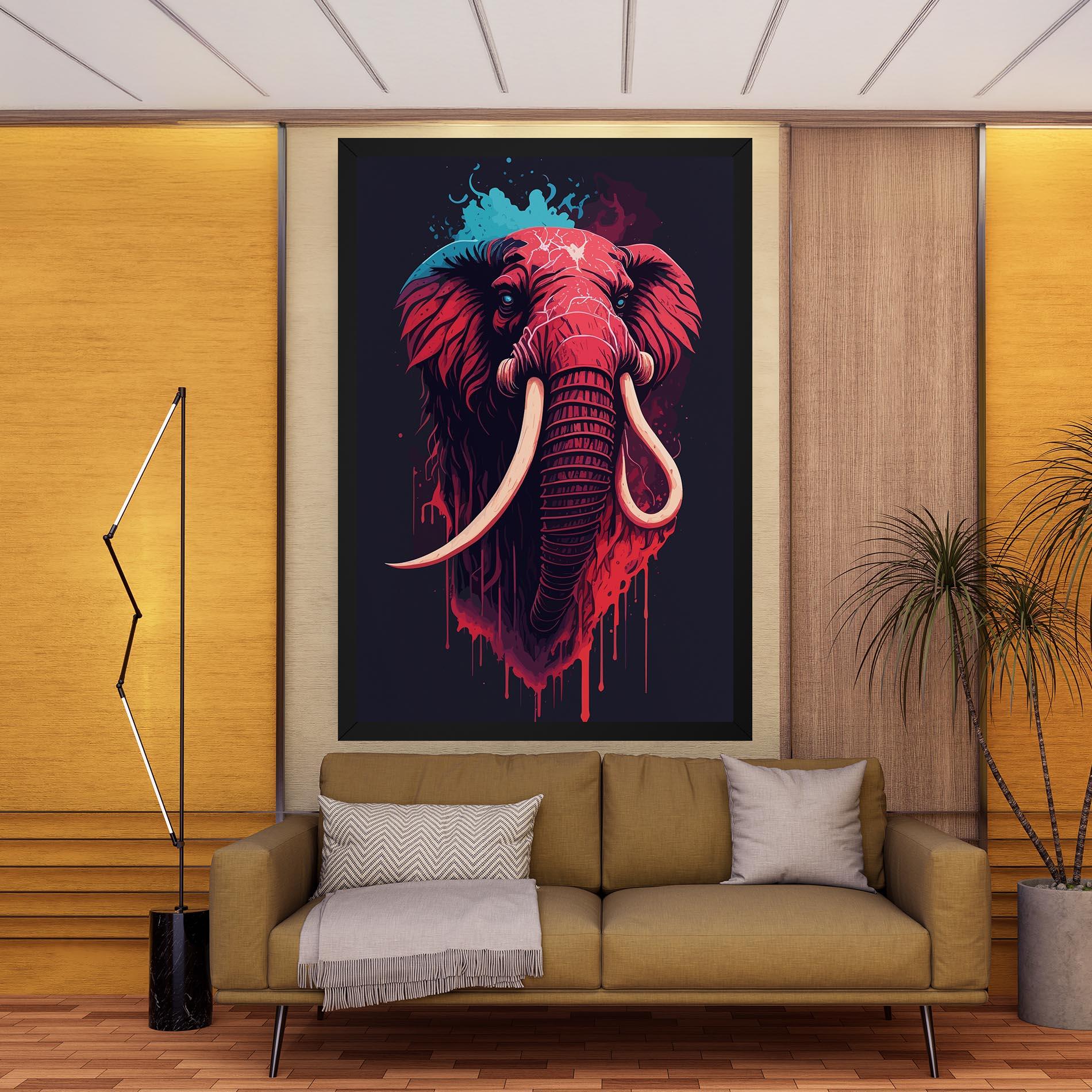 Leinwandbild Blue Red Elephant mockup 9