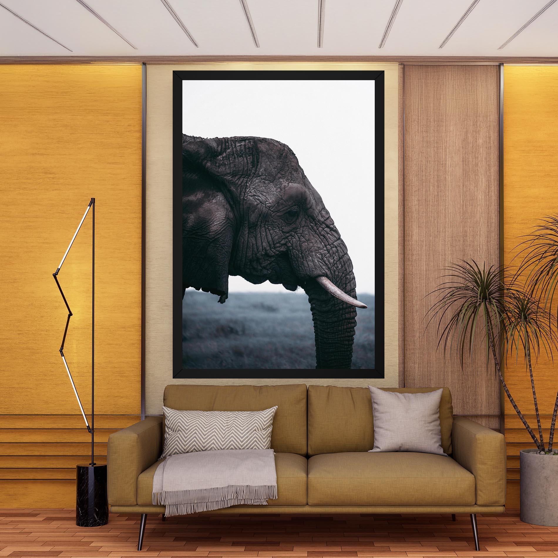 Leinwandbild Close Grey Eelephant mockup 9