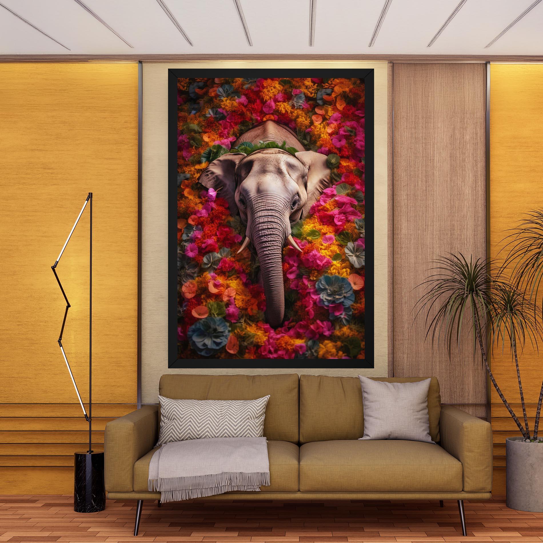 Leinwandbild Flower Elephant mockup 9