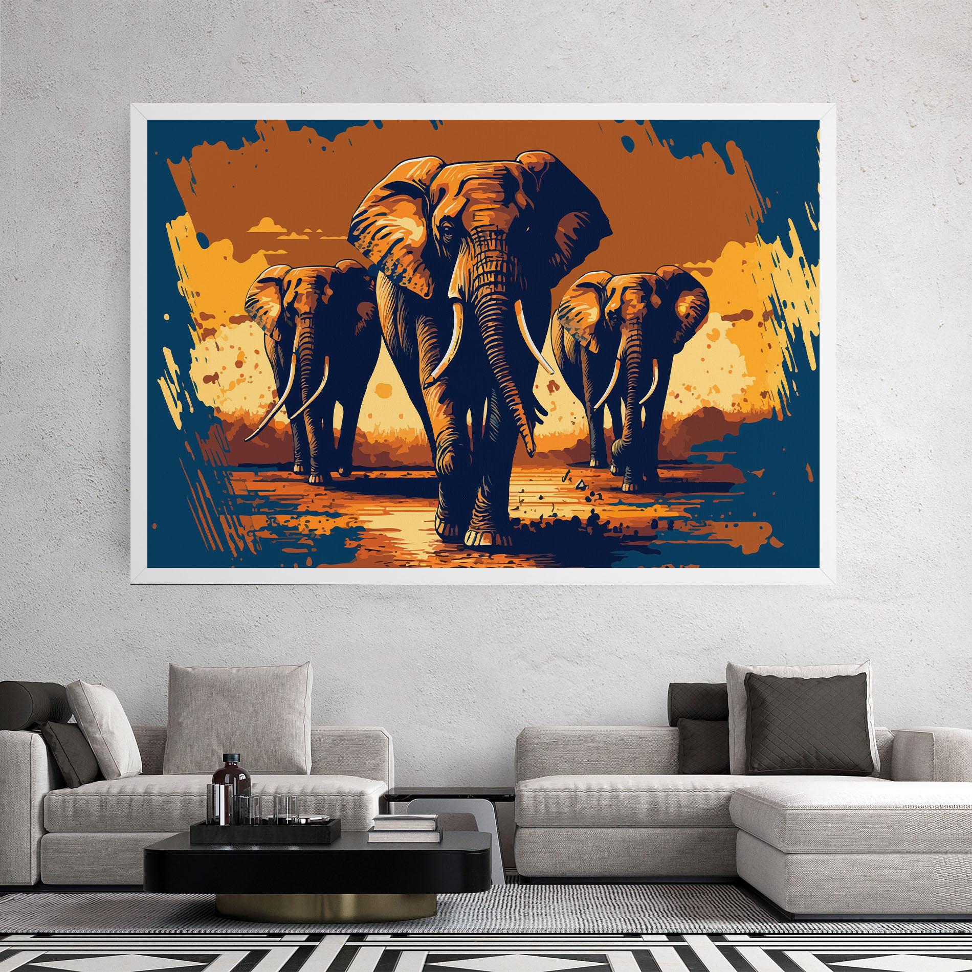 Leinwandbild 3 Elephants mockup 2