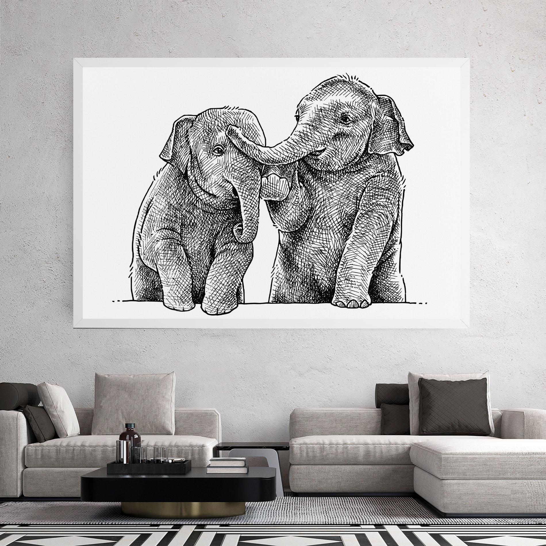 Leinwandbild Baby Elephants mockup 2
