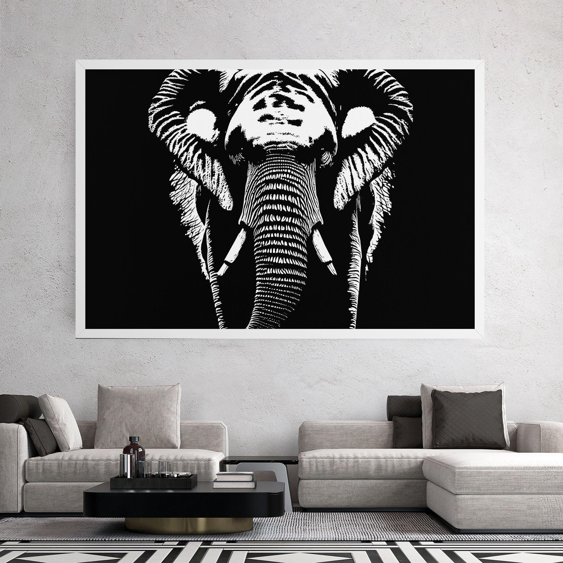 Leinwandbild Elephant Drawing mockup 2