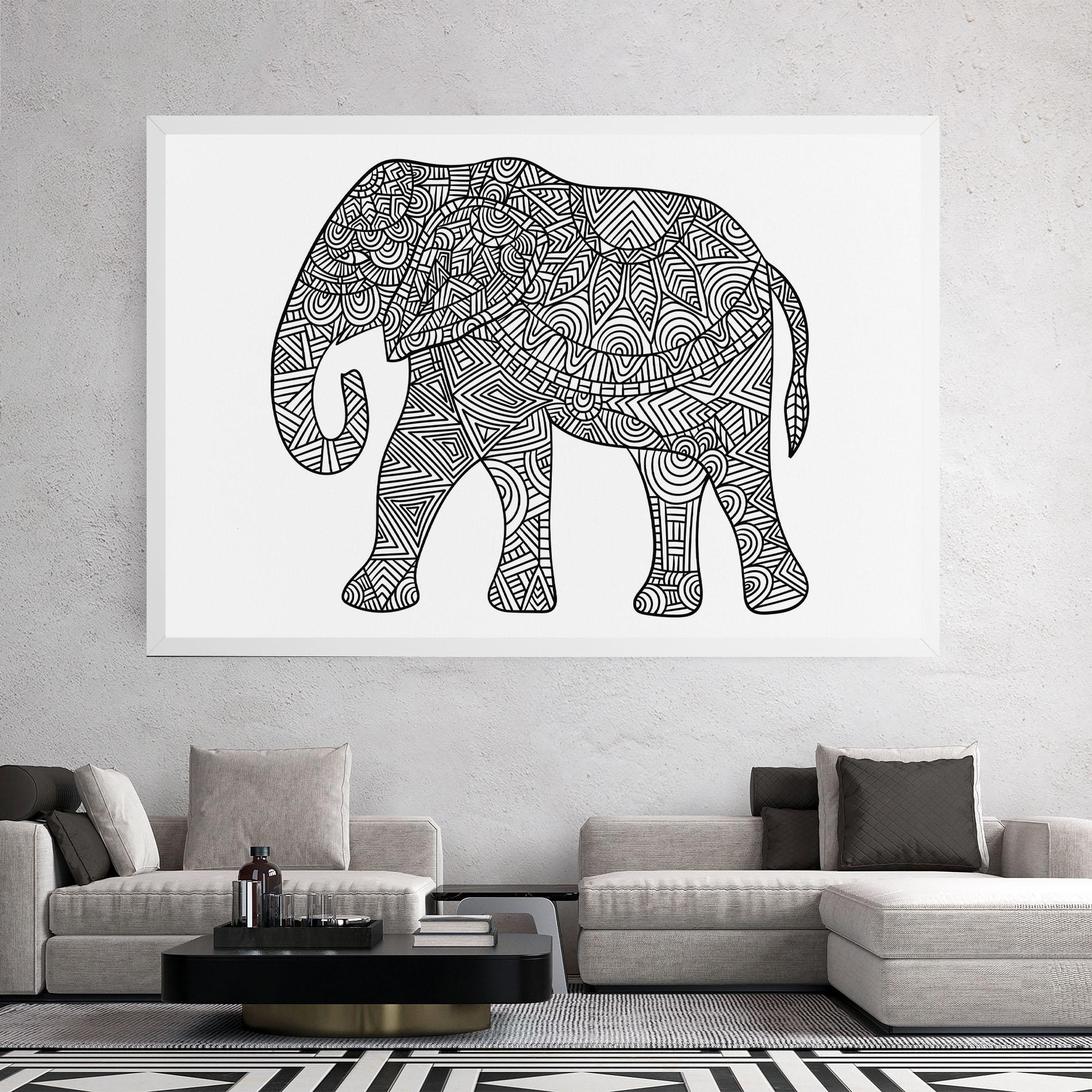 Leinwandbild Elephant Mandala mockup 2
