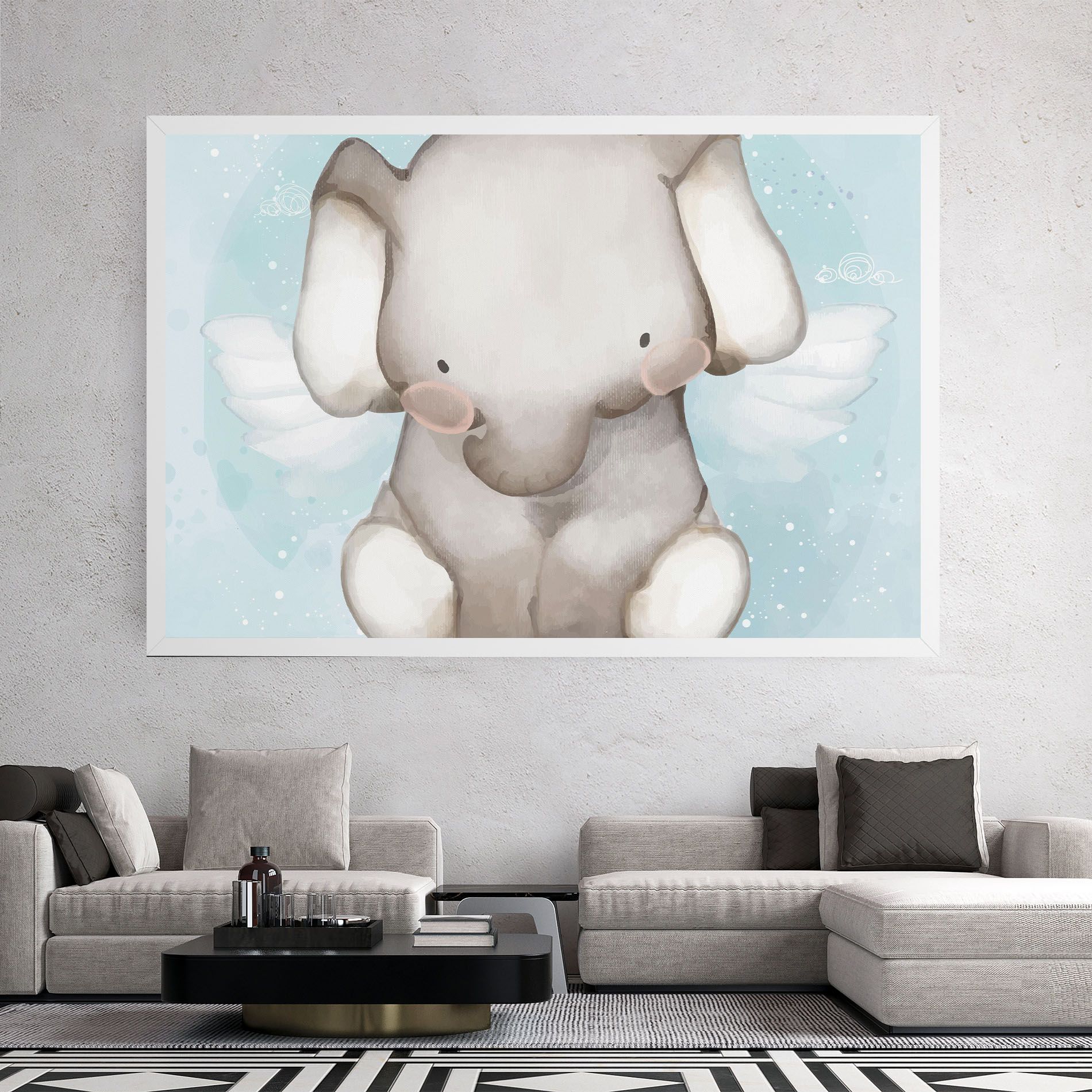 Elephant On Blue mockup 2