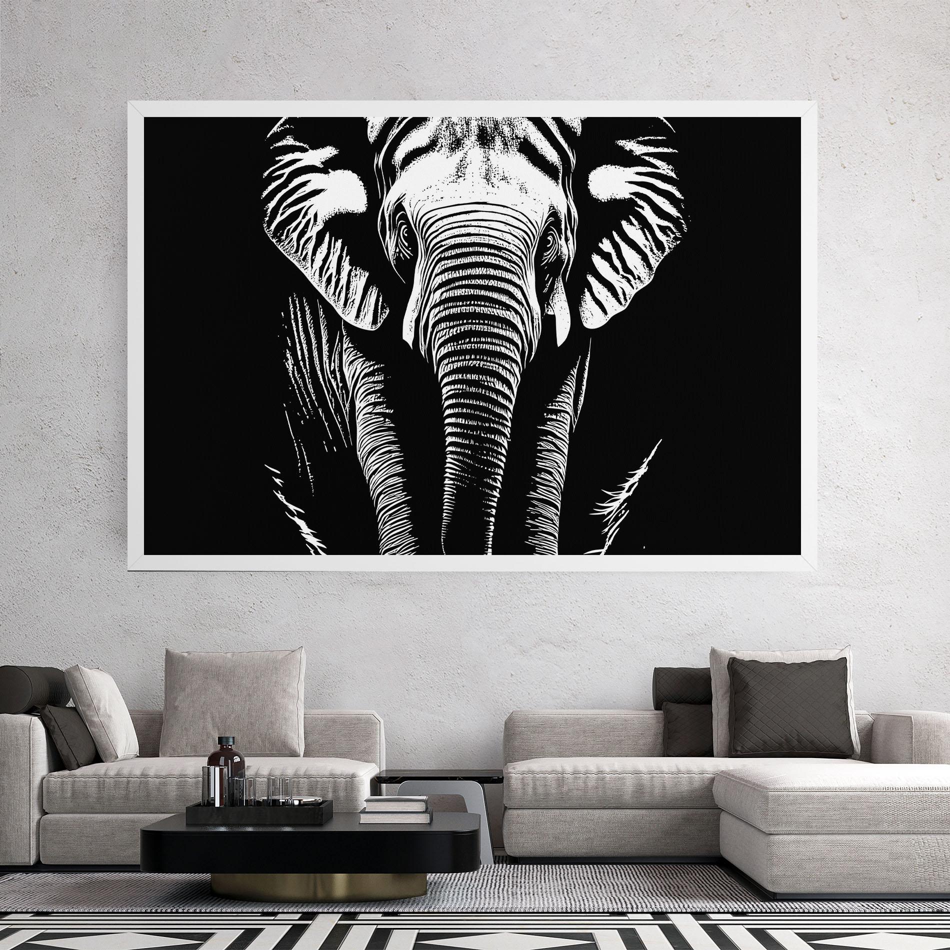Leinwandbild Elephant White Head mockup 2