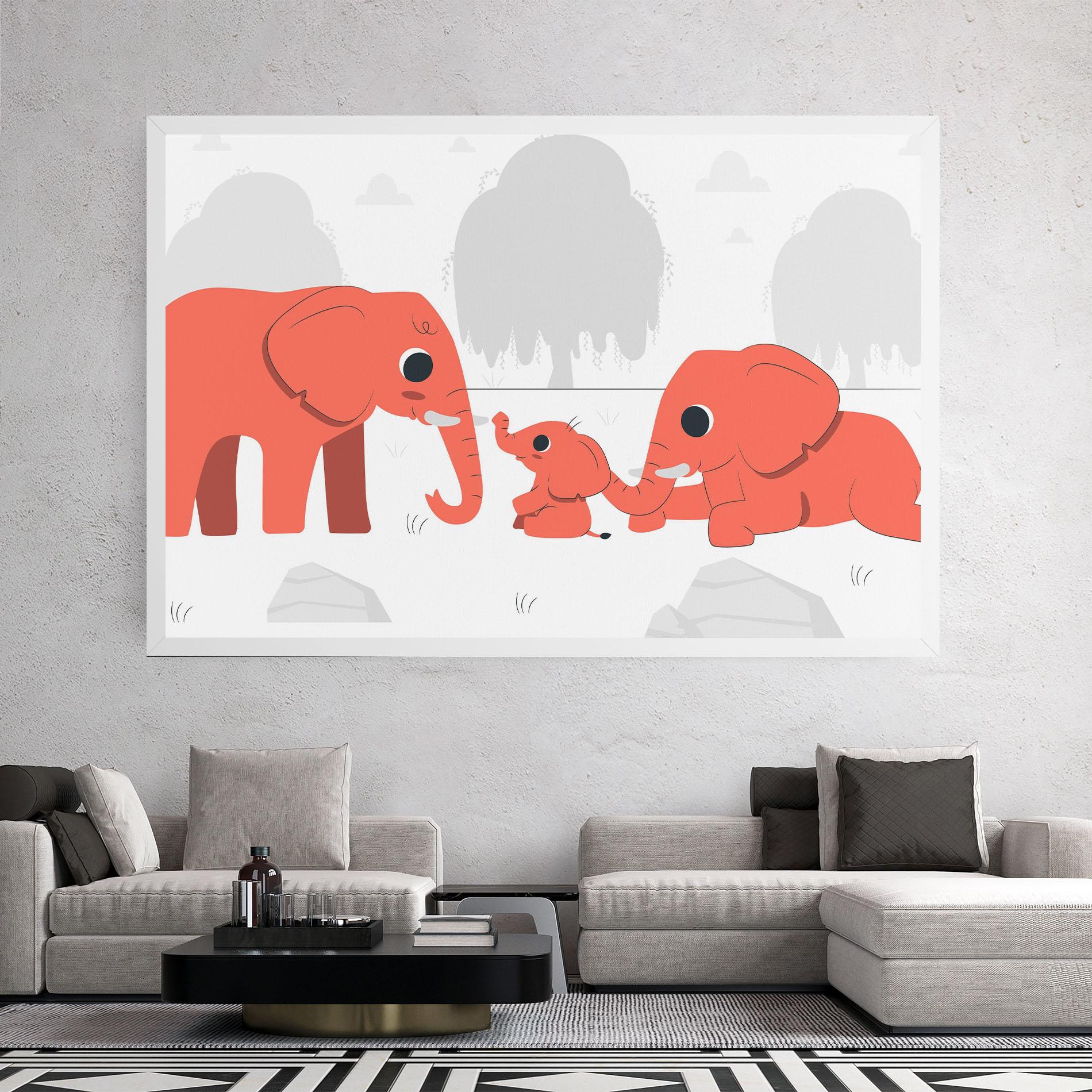 Leinwandbild Orange Elephant mockup 2