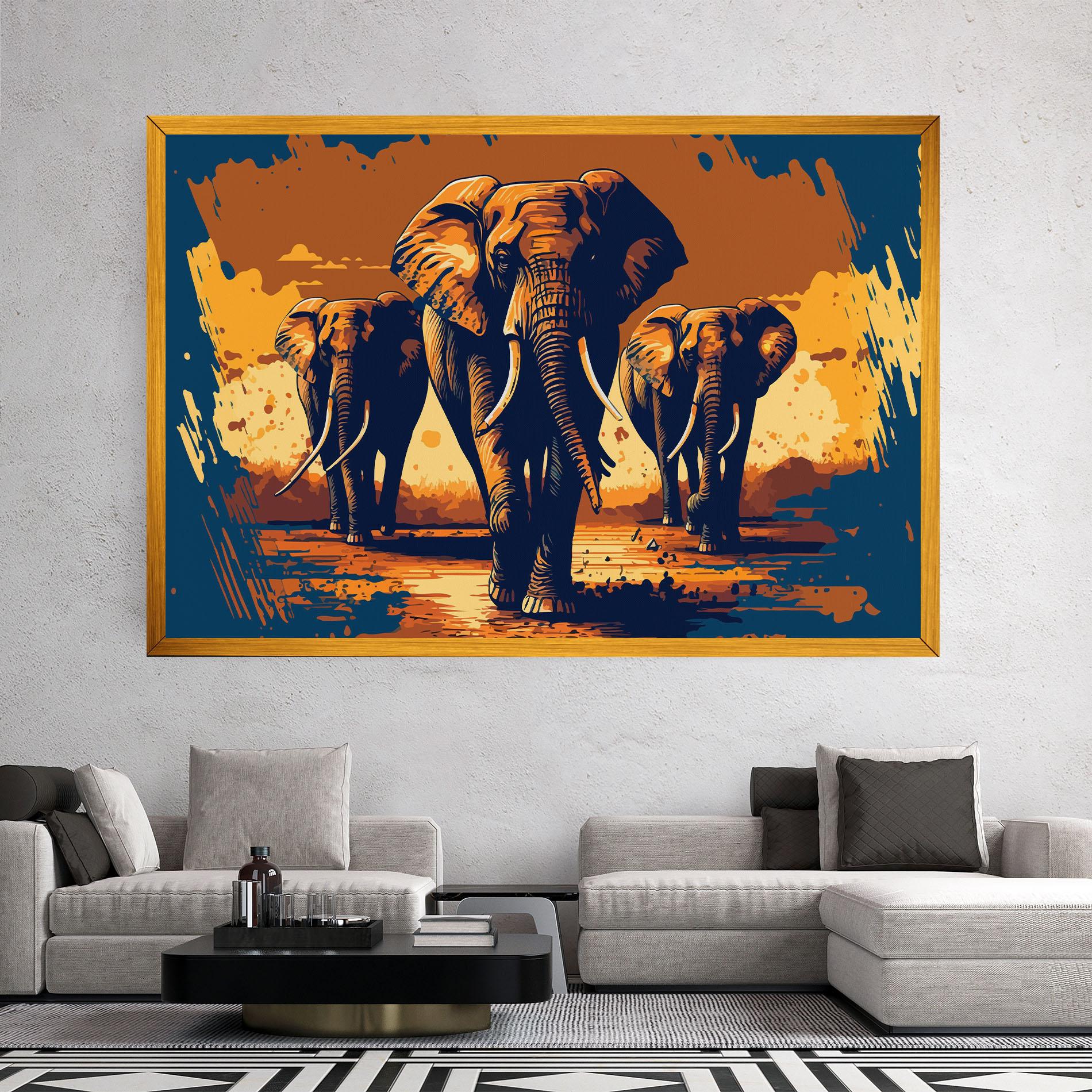 Leinwandbild 3 Elephants mockup 2