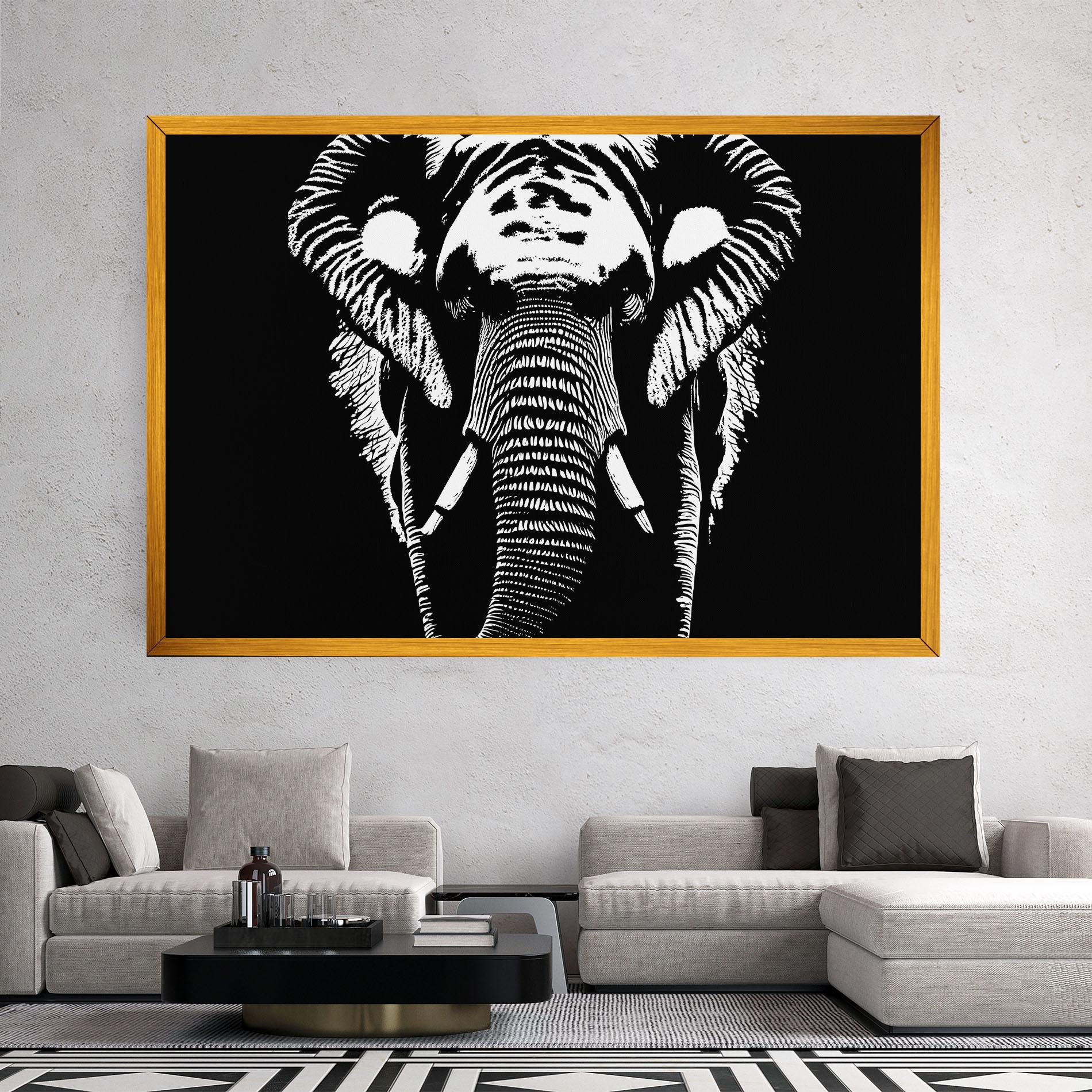 Leinwandbild Elephant Drawing mockup 2