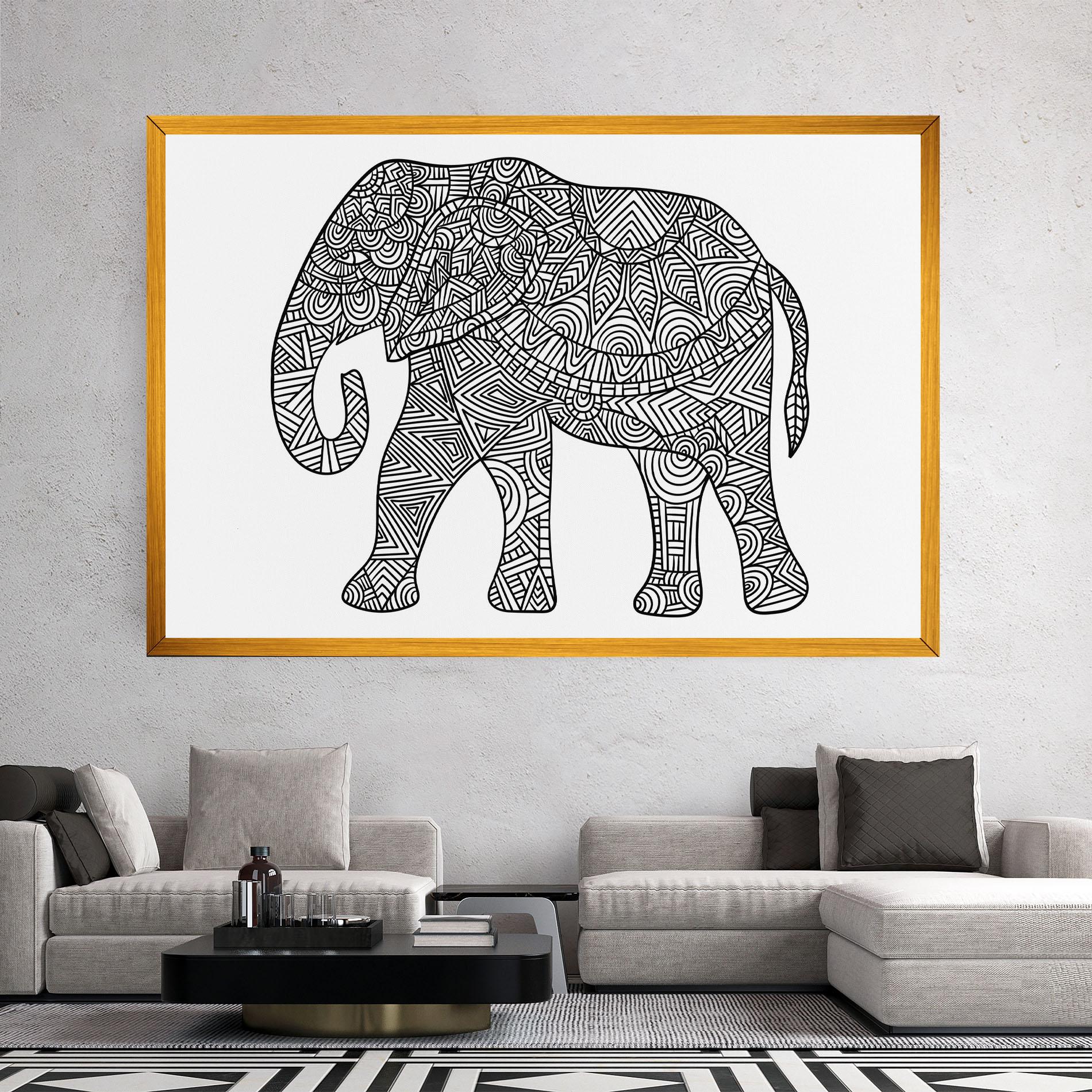 Leinwandbild Elephant Mandala mockup 2