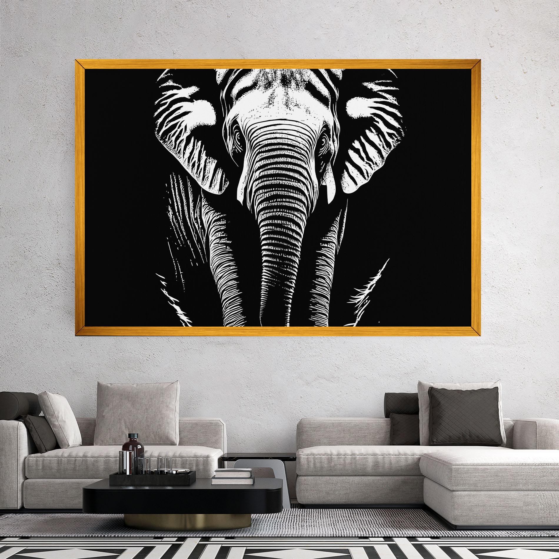 Leinwandbild Elephant White Head mockup 2