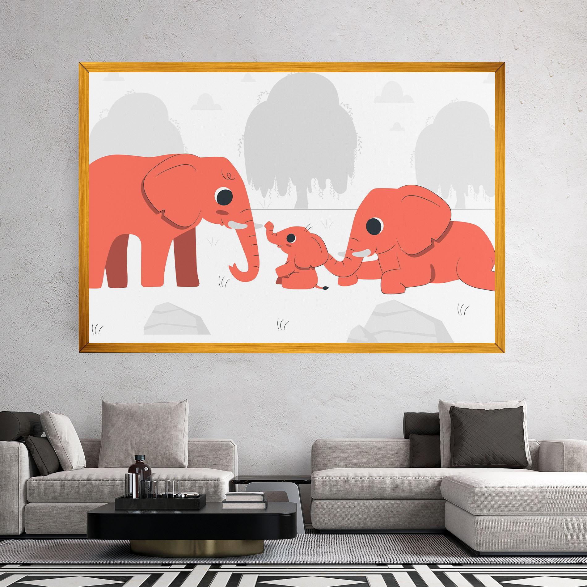 Leinwandbild Orange Elephant mockup 2