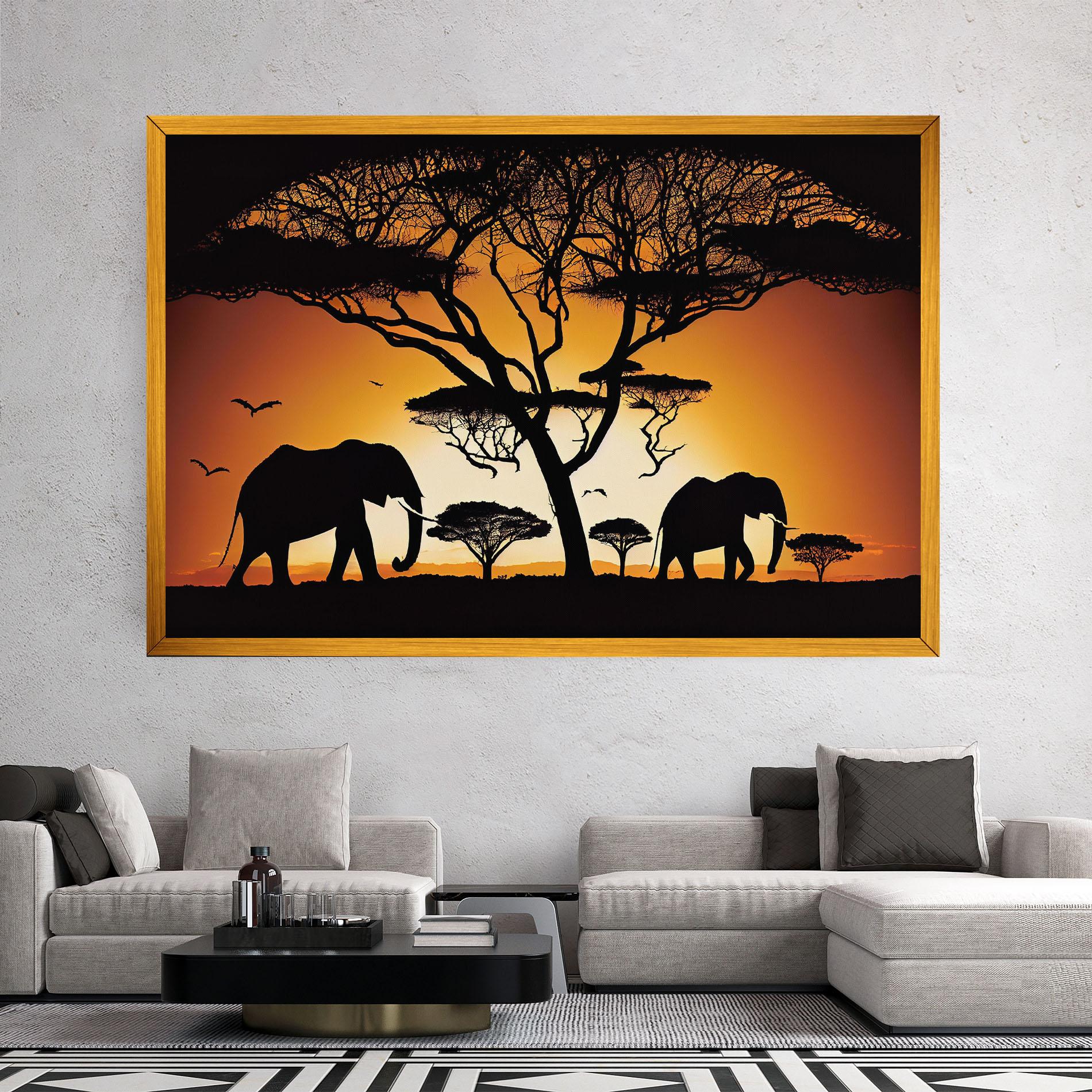 Leinwandbild Sunset Silhouette mockup 2