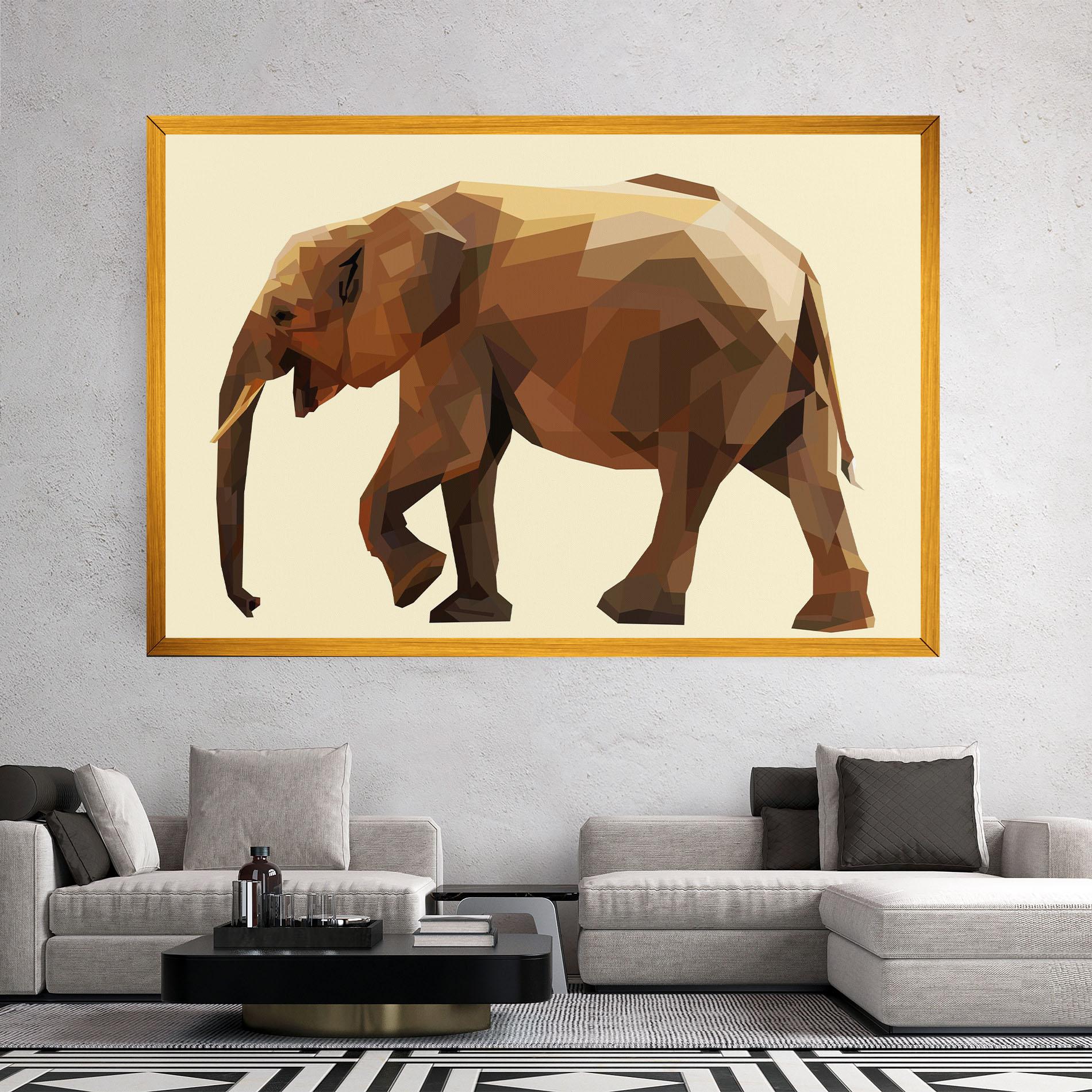 Leinwandbild Walking Elephant Cream mockup 2