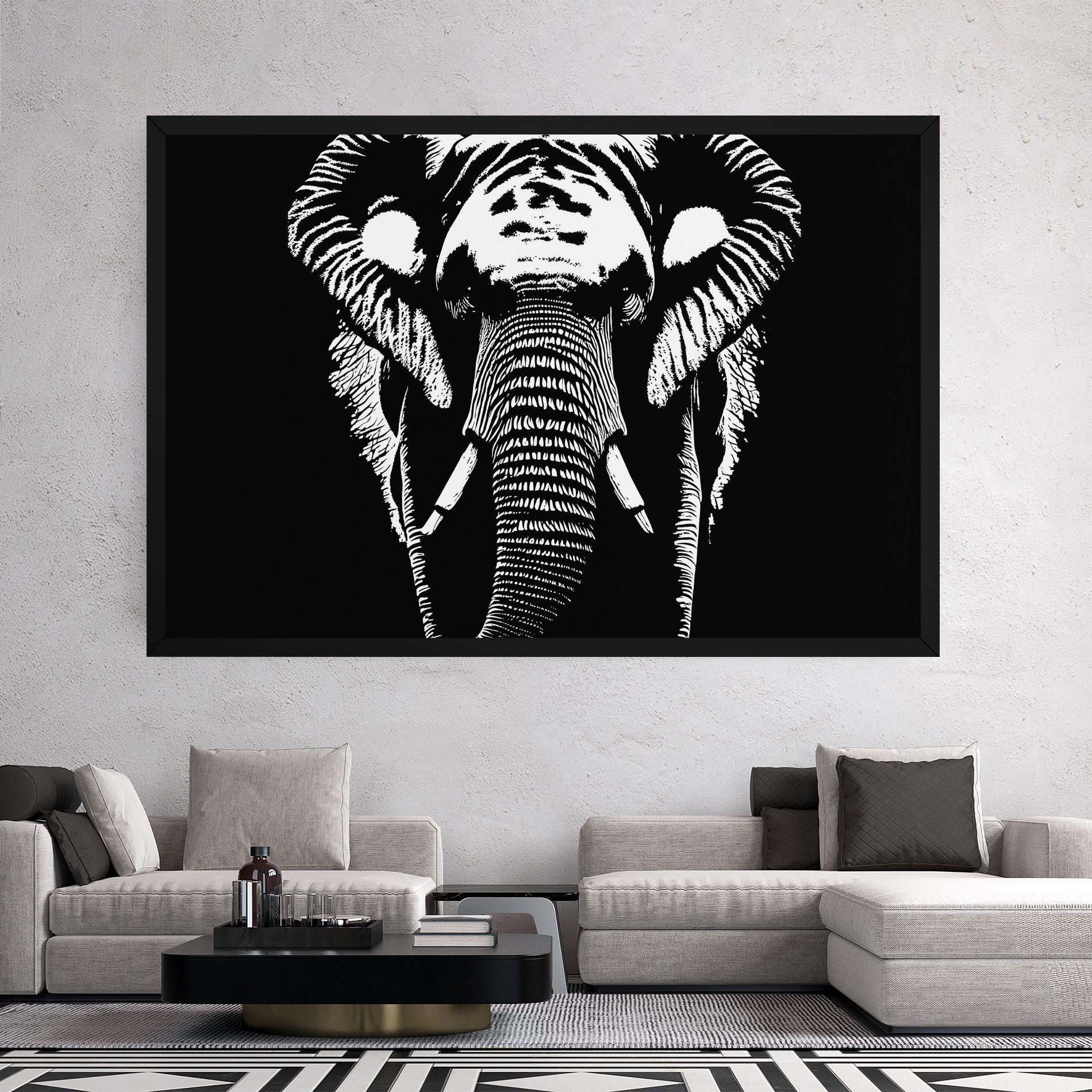Leinwandbild Elephant Drawing mockup 2