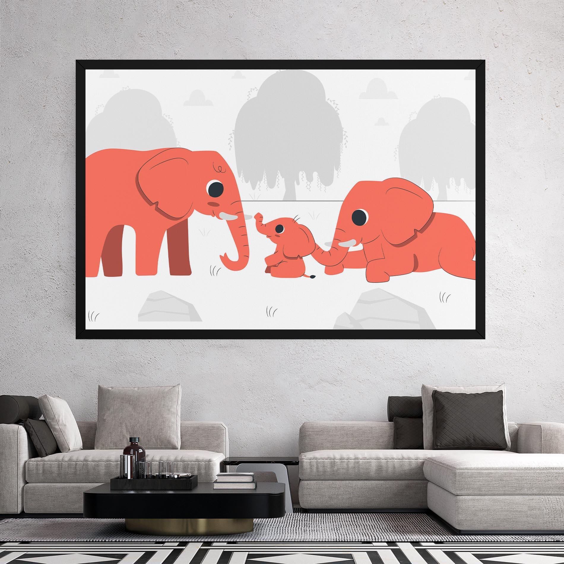 Leinwandbild Orange Elephant mockup 2